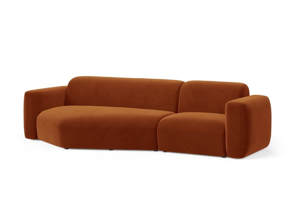 Strino Velour Modular Ecksofa links 3 Sitzer in Terracotta präsentiert im Onlineshop von KAQTU Design AG. Ecksofa links ist von Cosmopolitan Design
