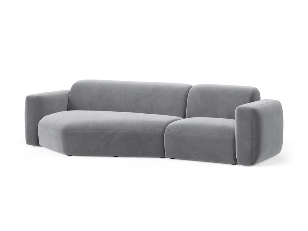 Strino Velour Modular Ecksofa links 3 Sitzer in Grey präsentiert im Onlineshop von KAQTU Design AG. Ecksofa links ist von Cosmopolitan Design