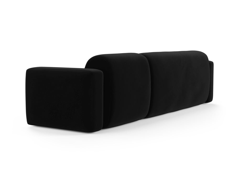 Strino Velour Modular Ecksofa links 3 Sitzer in Black präsentiert im Onlineshop von KAQTU Design AG. Ecksofa links ist von Cosmopolitan Design