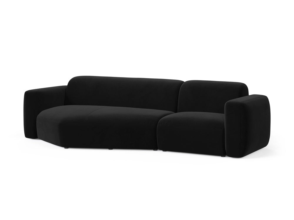 Strino Velour Modular Ecksofa links 3 Sitzer in Black präsentiert im Onlineshop von KAQTU Design AG. Ecksofa links ist von Cosmopolitan Design