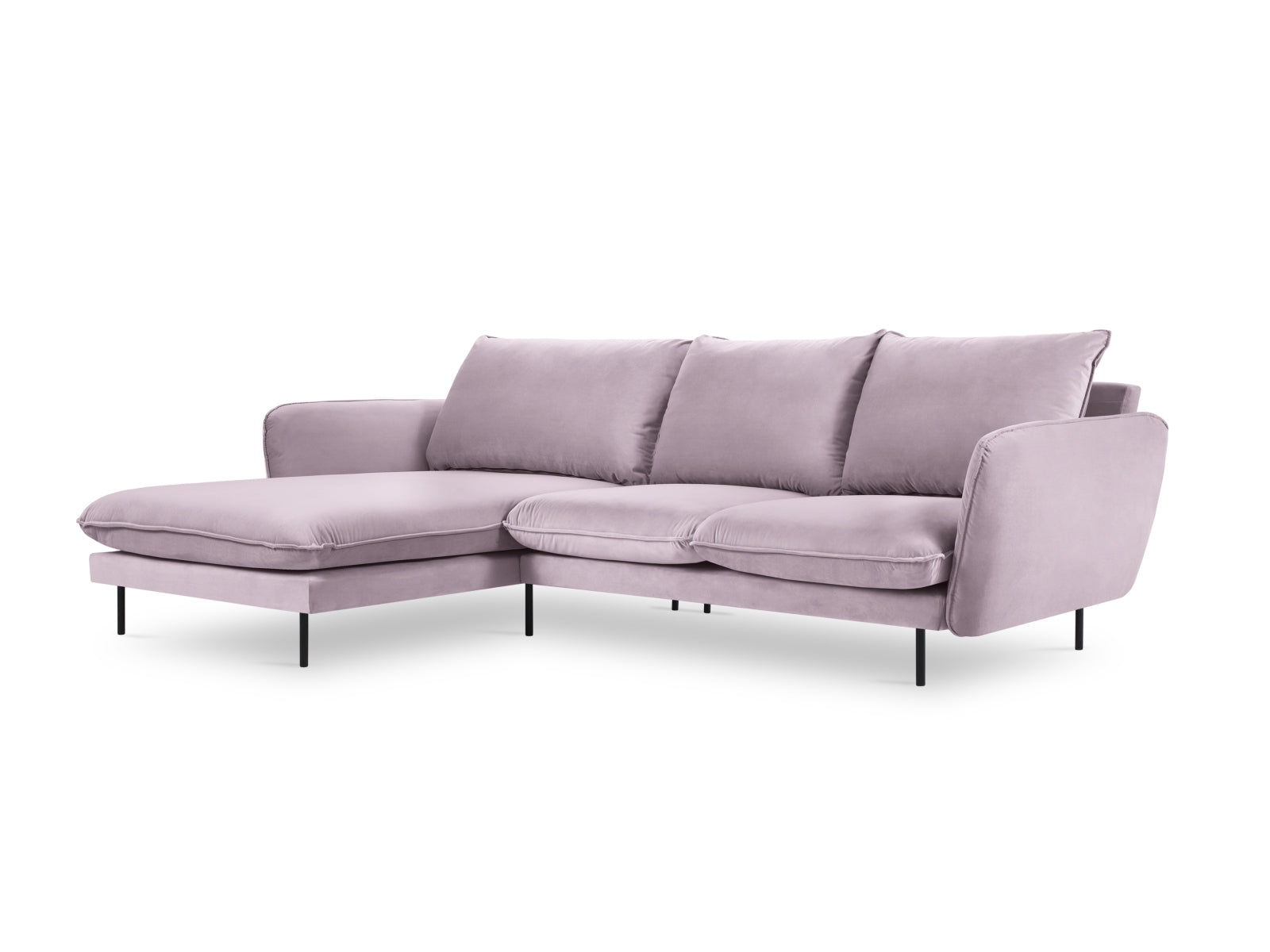 Erleben Sie das stilvolle Vienna Velour Ecksofa links 5 Sitzer 170cm von Cosmopolitan Design – ideal für gesellige Abende und entspannte Stunden!