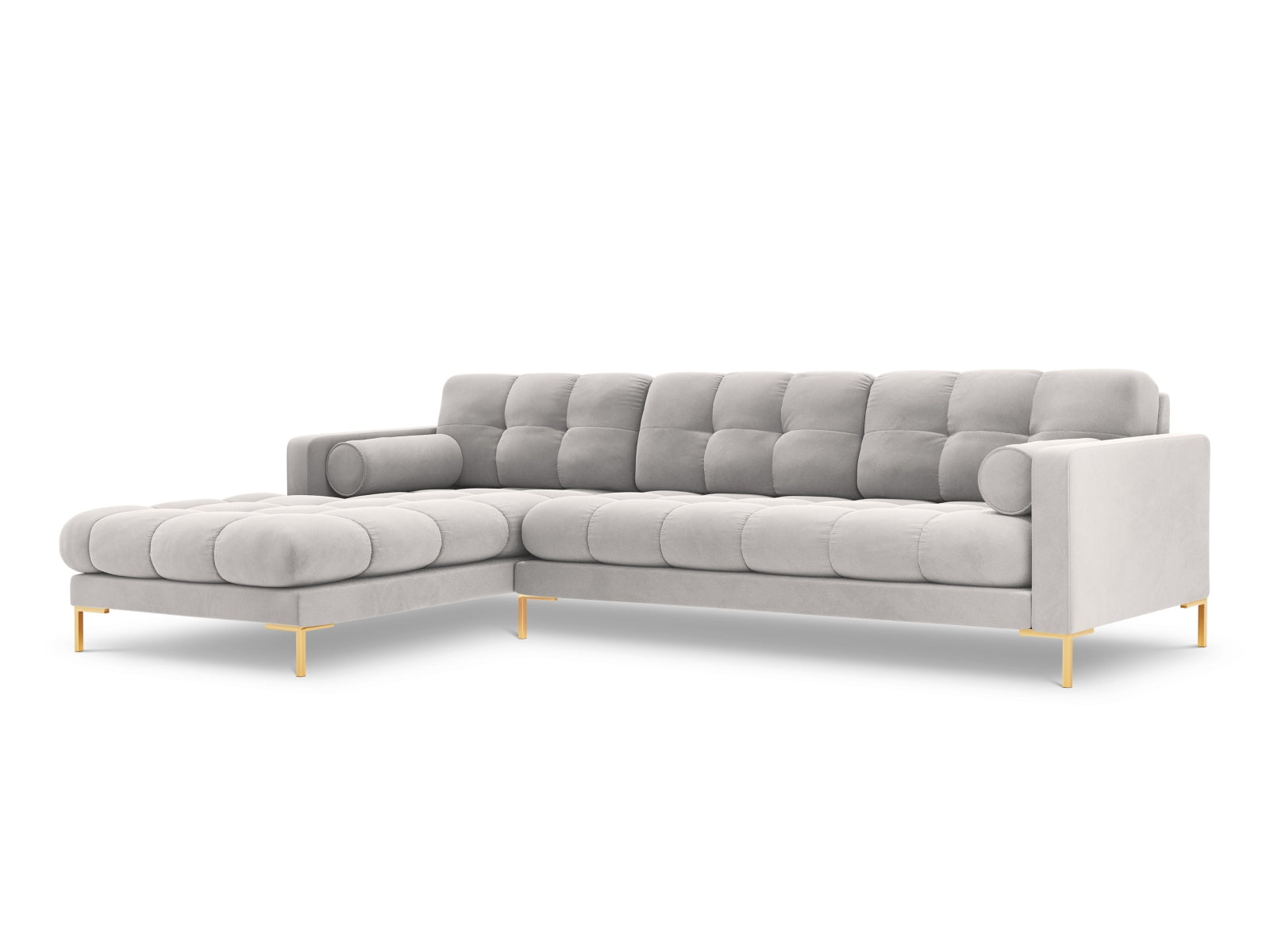 5-Sitzer Ecksofa links Bali in Silver-Bluvel präsentiert im Onlineshop von KAQTU Design AG. Ecksofa links ist von Cosmopolitan Design