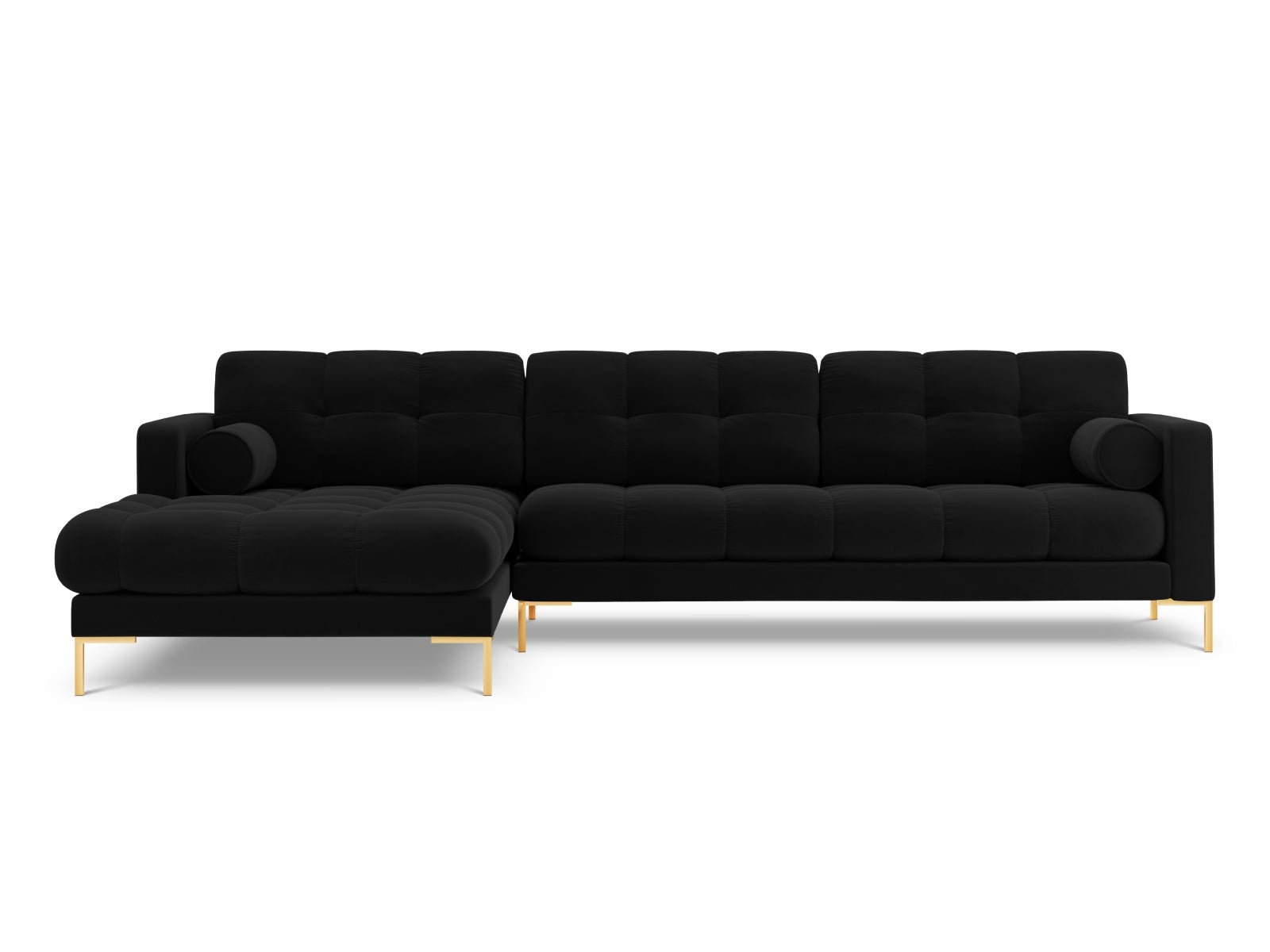 5-Sitzer Ecksofa links Bali in Black-Bluvel präsentiert im Onlineshop von KAQTU Design AG. Ecksofa links ist von Cosmopolitan Design