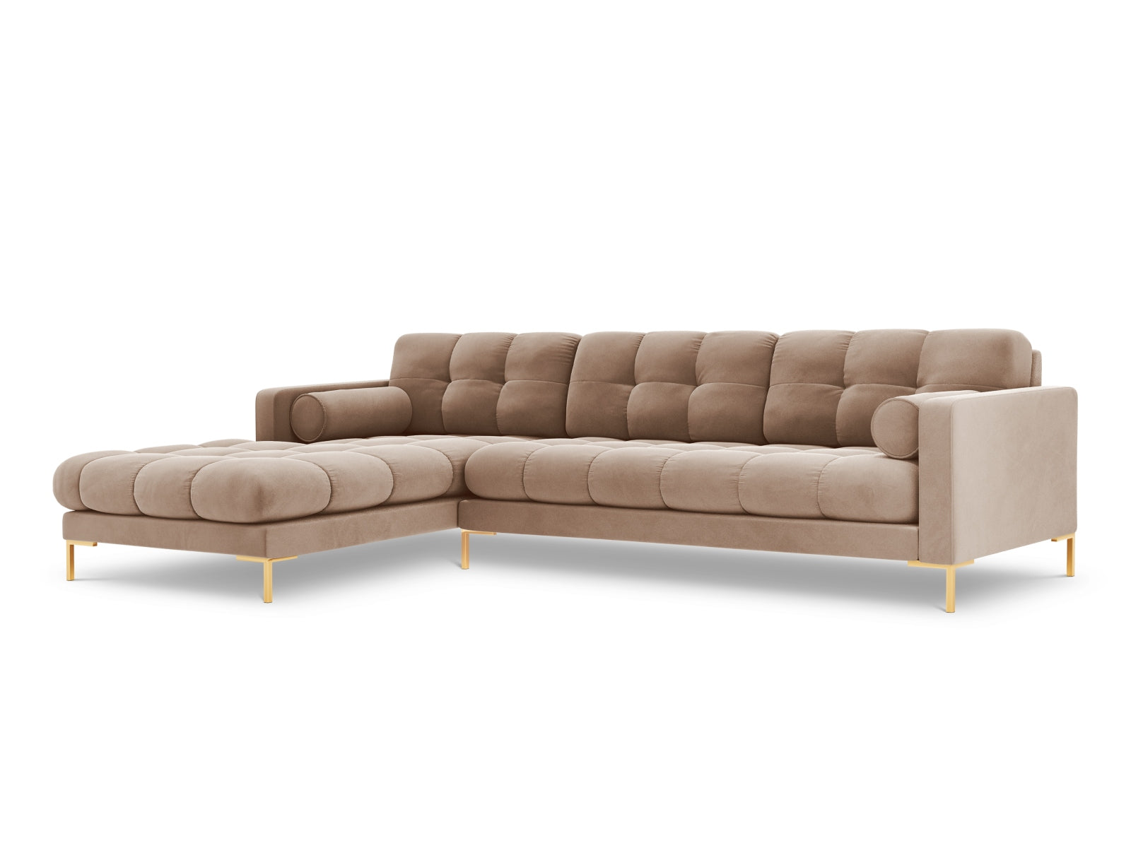 5-Sitzer Ecksofa links Bali in Beige-Bluvel präsentiert im Onlineshop von KAQTU Design AG. Ecksofa links ist von Cosmopolitan Design