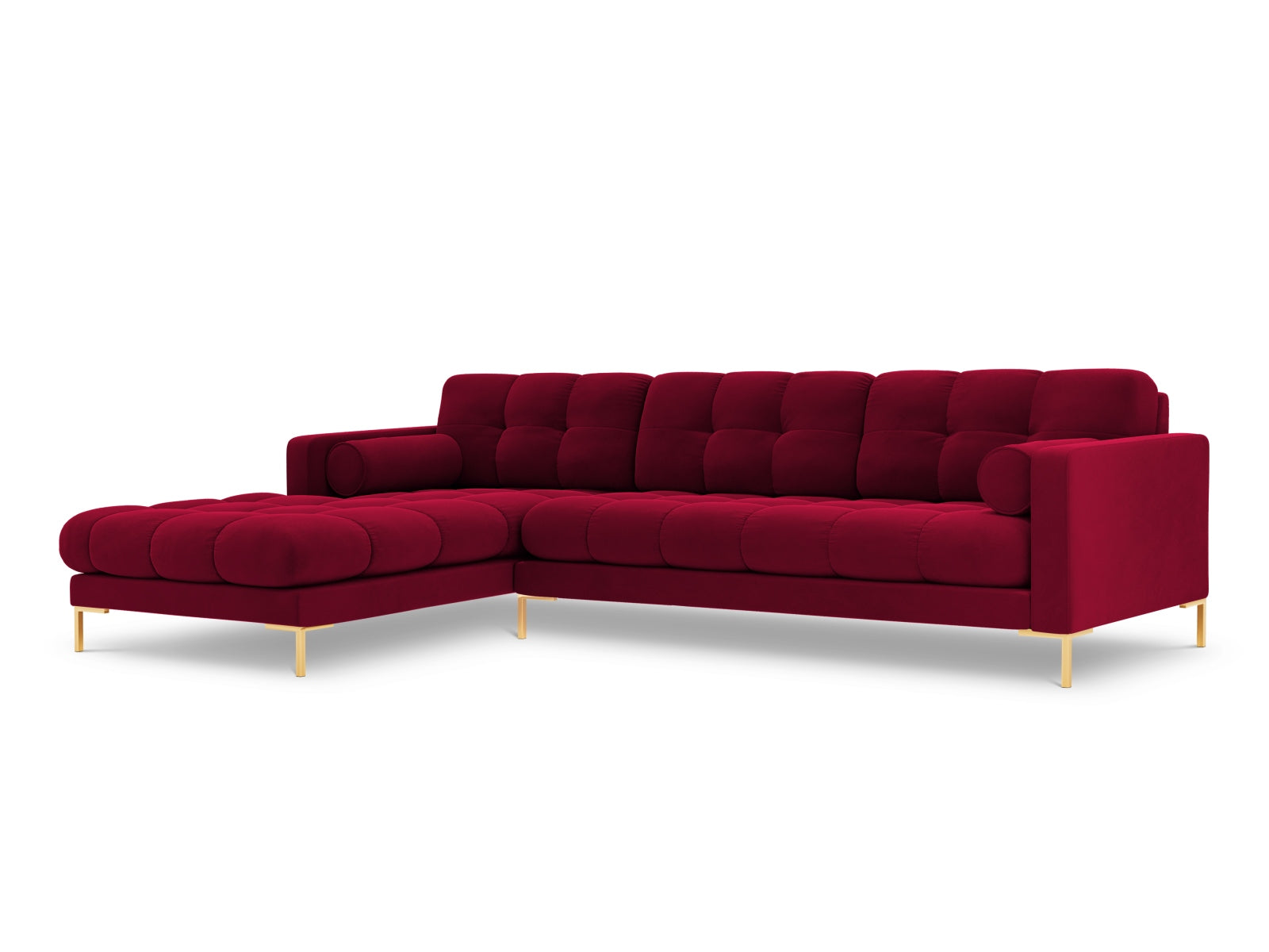 5-Sitzer Ecksofa links Bali in Red-Bluvel präsentiert im Onlineshop von KAQTU Design AG. Ecksofa links ist von Cosmopolitan Design