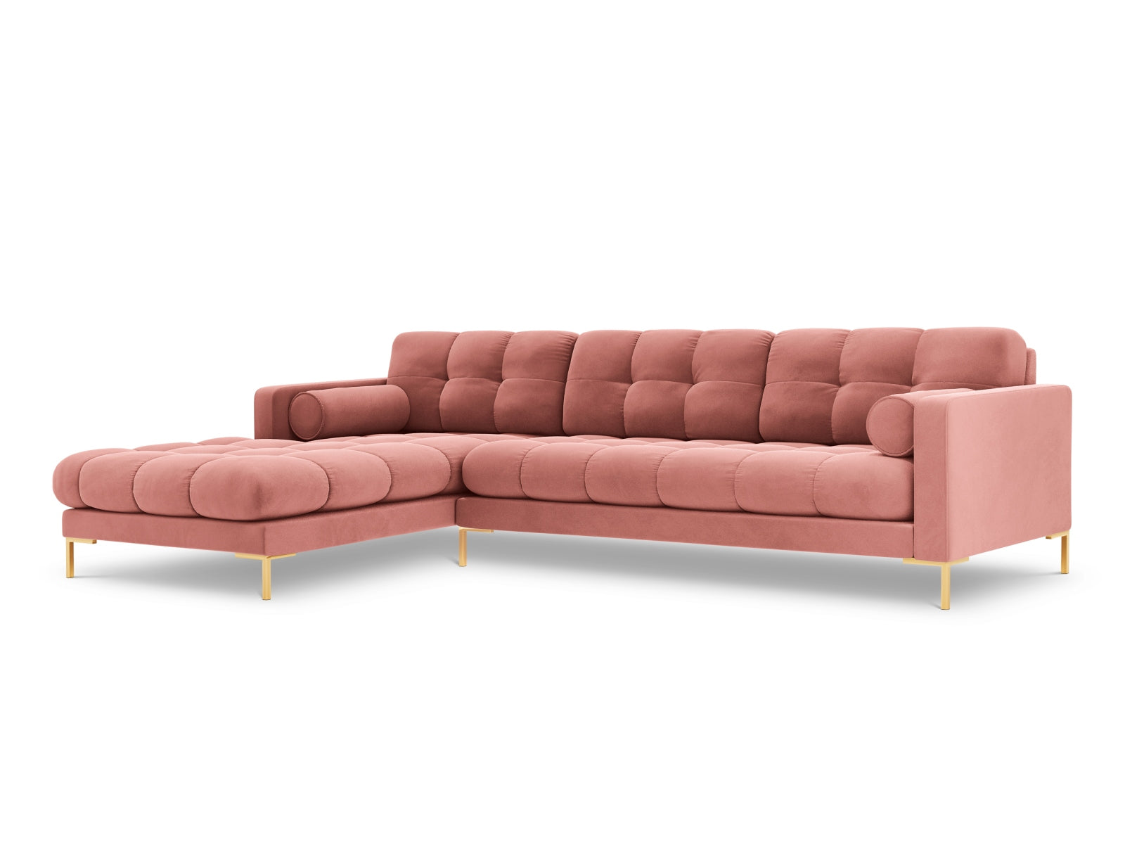 5-Sitzer Ecksofa links Bali in Pink-Bluvel präsentiert im Onlineshop von KAQTU Design AG. Ecksofa links ist von Cosmopolitan Design