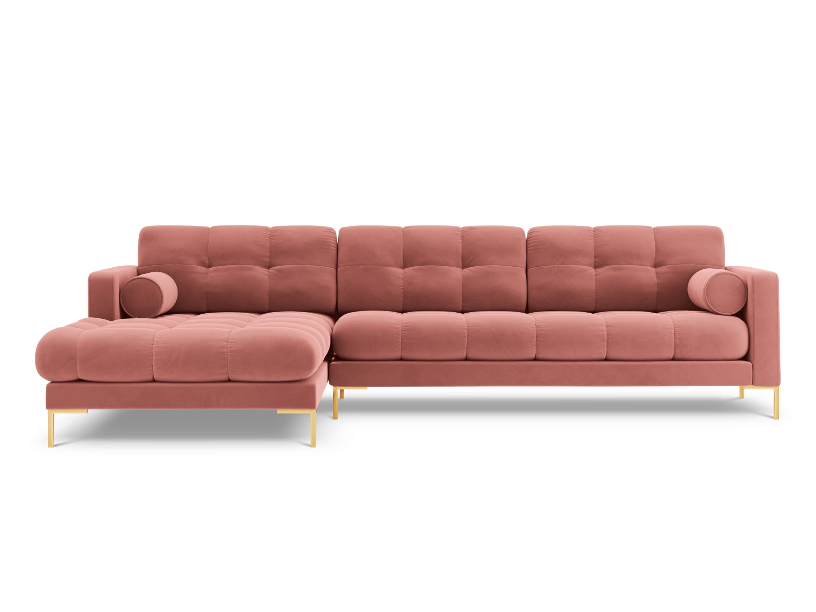 5-Sitzer Ecksofa links Bali in Pink-Bluvel präsentiert im Onlineshop von KAQTU Design AG. Ecksofa links ist von Cosmopolitan Design