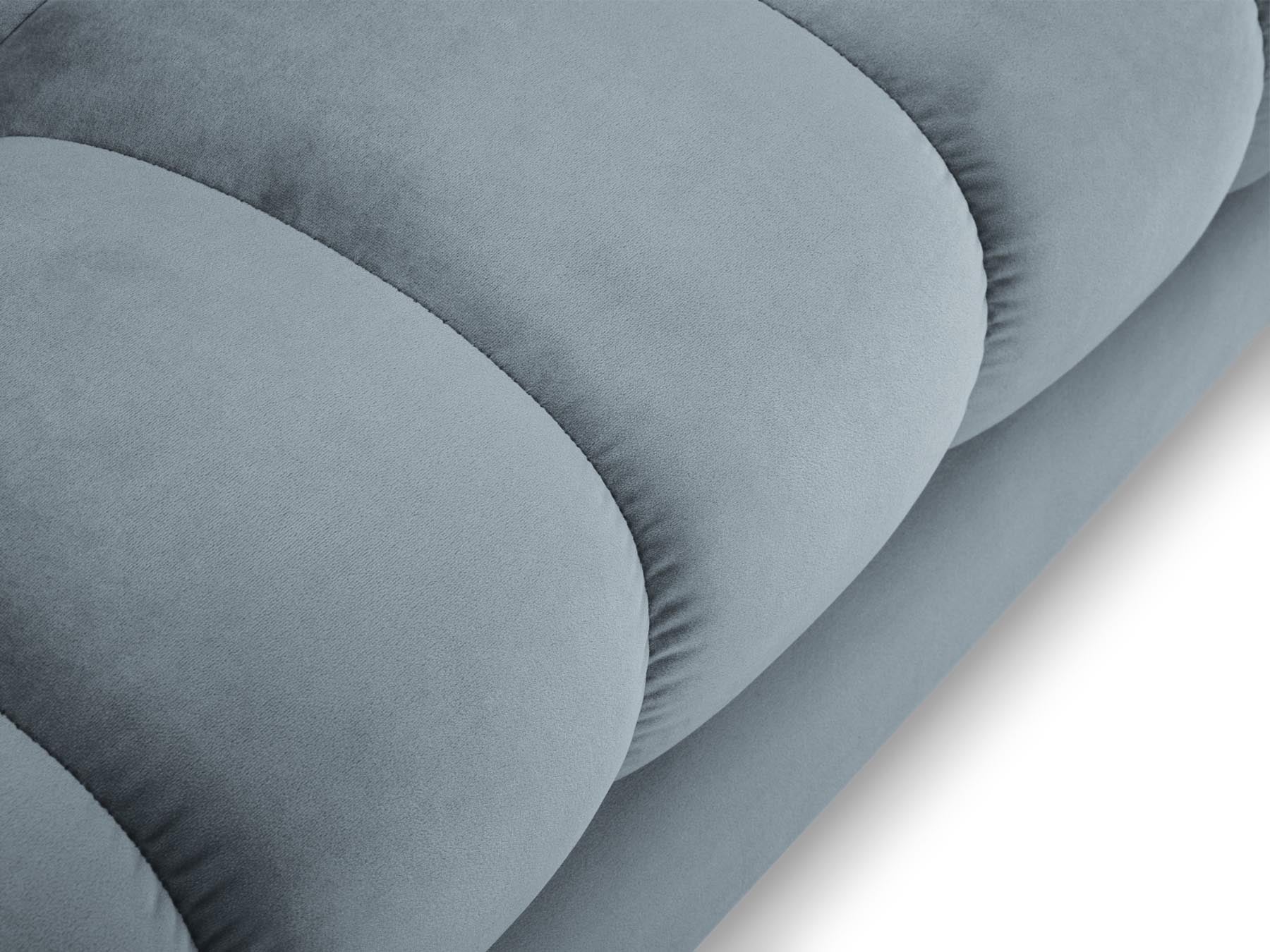 5-Sitzer Ecksofa links Bali in Light Blue-Bluvel präsentiert im Onlineshop von KAQTU Design AG. Ecksofa links ist von Cosmopolitan Design