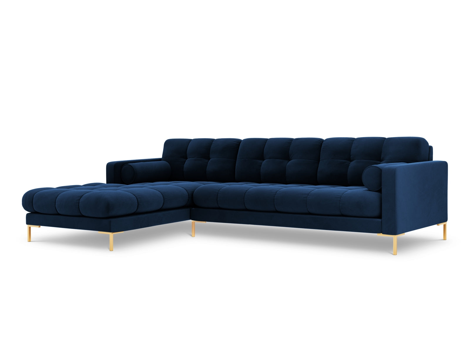 5-Sitzer Ecksofa links Bali in Royal Blue-Bluvel präsentiert im Onlineshop von KAQTU Design AG. Ecksofa links ist von Cosmopolitan Design