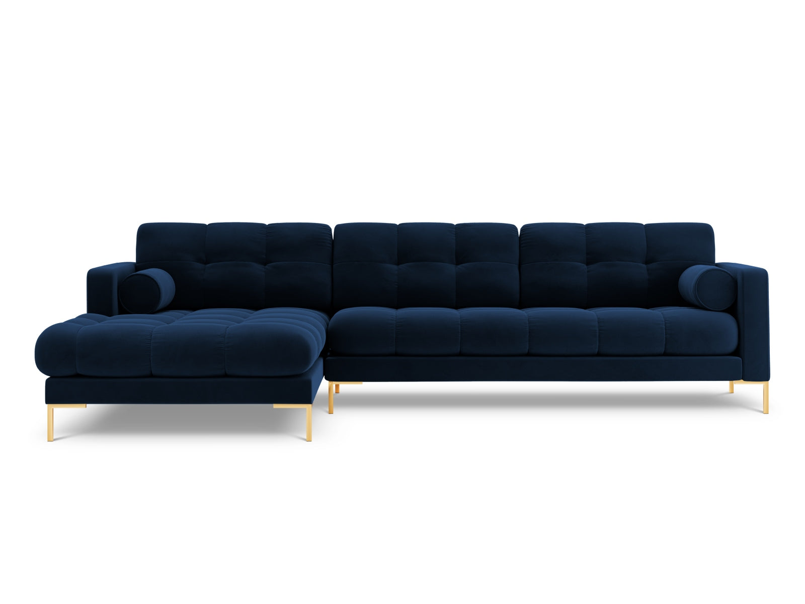 5-Sitzer Ecksofa links Bali in Royal Blue-Bluvel präsentiert im Onlineshop von KAQTU Design AG. Ecksofa links ist von Cosmopolitan Design
