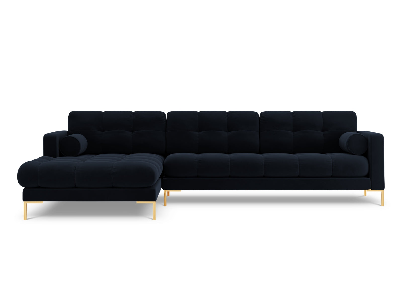 5-Sitzer Ecksofa links Bali in Dark Blue-Bluvel präsentiert im Onlineshop von KAQTU Design AG. Ecksofa links ist von Cosmopolitan Design