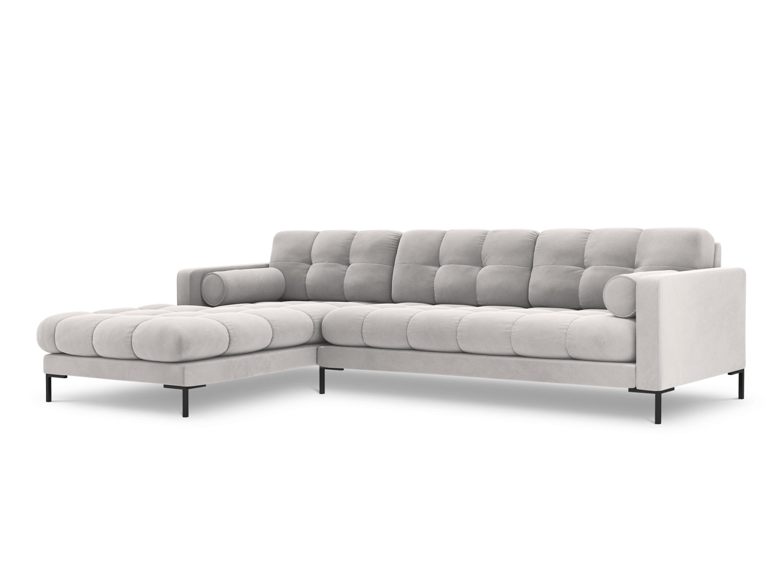 5-Sitzer Ecksofa links Bali in Silver-Bluvel präsentiert im Onlineshop von KAQTU Design AG. Ecksofa links ist von Cosmopolitan Design