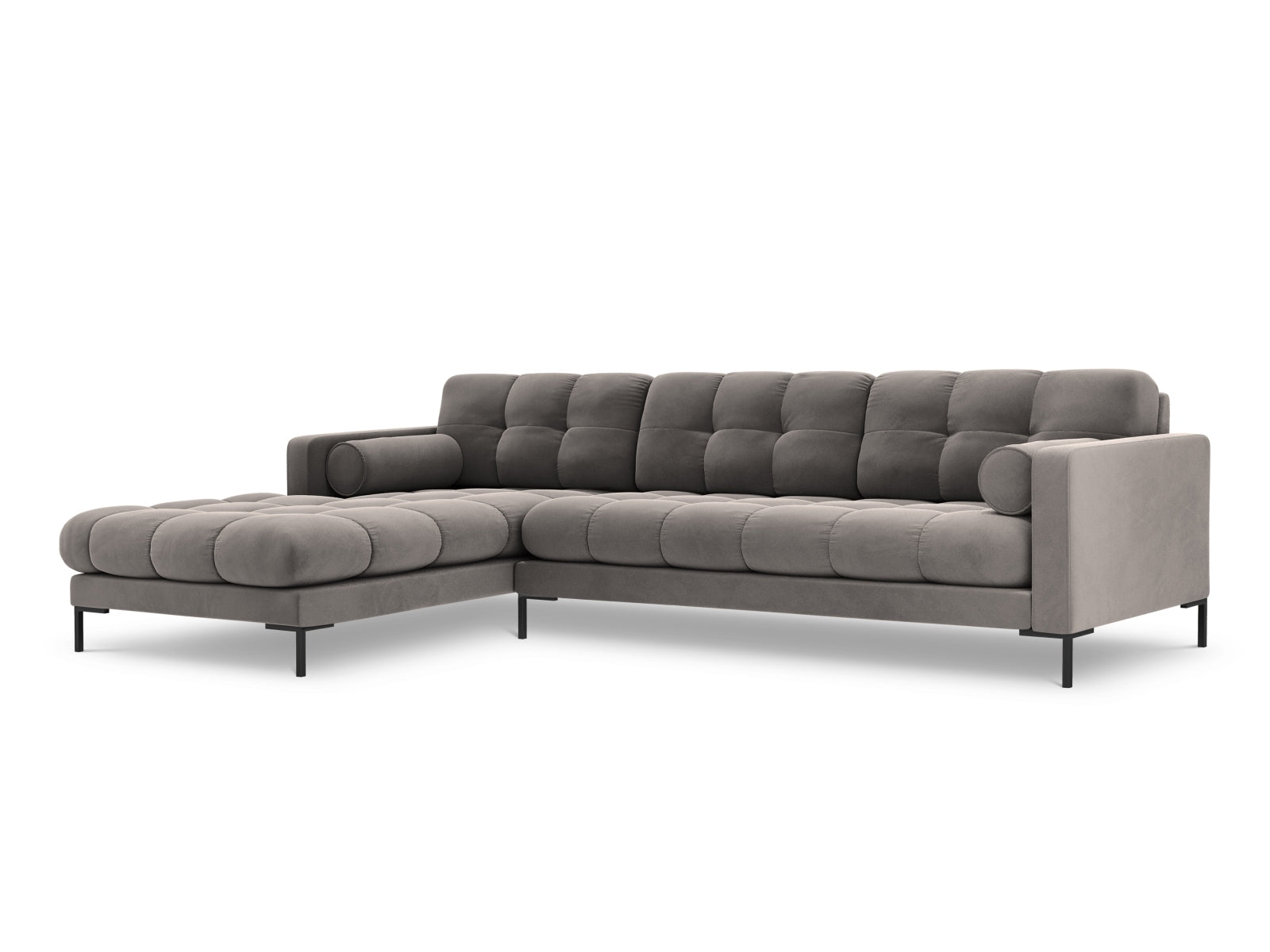 5-Sitzer Ecksofa links Bali in Light Grey-Bluvel präsentiert im Onlineshop von KAQTU Design AG. Ecksofa links ist von Cosmopolitan Design