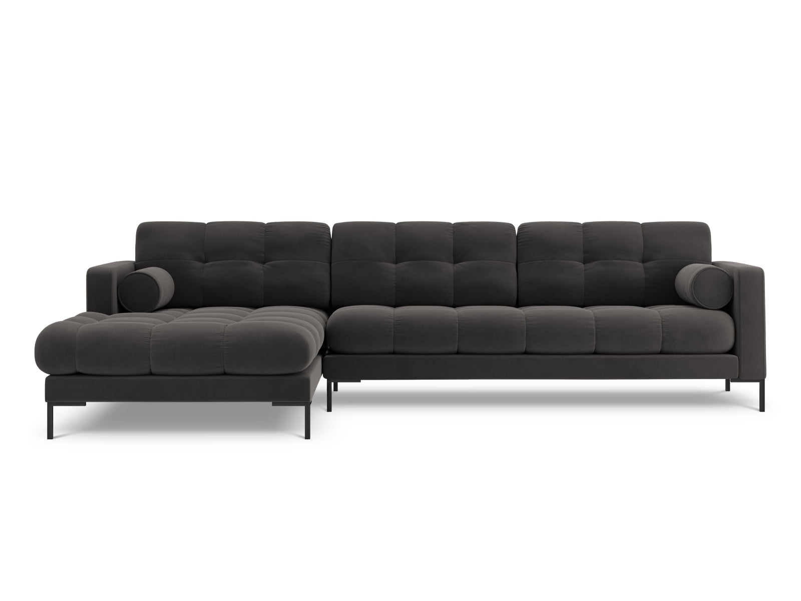 5-Sitzer Ecksofa links Bali in Dark Grey-Bluvel präsentiert im Onlineshop von KAQTU Design AG. Ecksofa links ist von Cosmopolitan Design