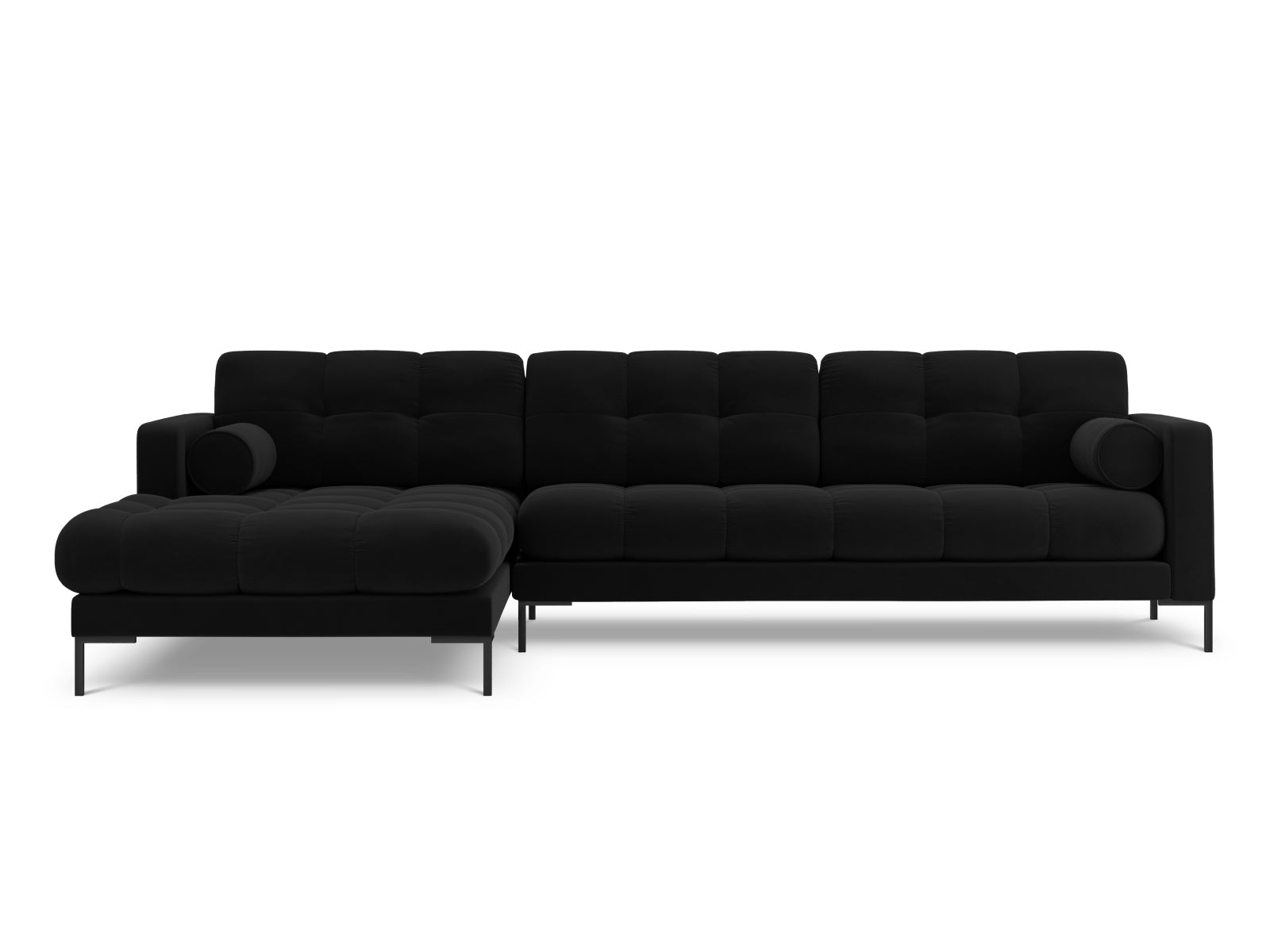 5-Sitzer Ecksofa links Bali in Black-Bluvel präsentiert im Onlineshop von KAQTU Design AG. Ecksofa links ist von Cosmopolitan Design