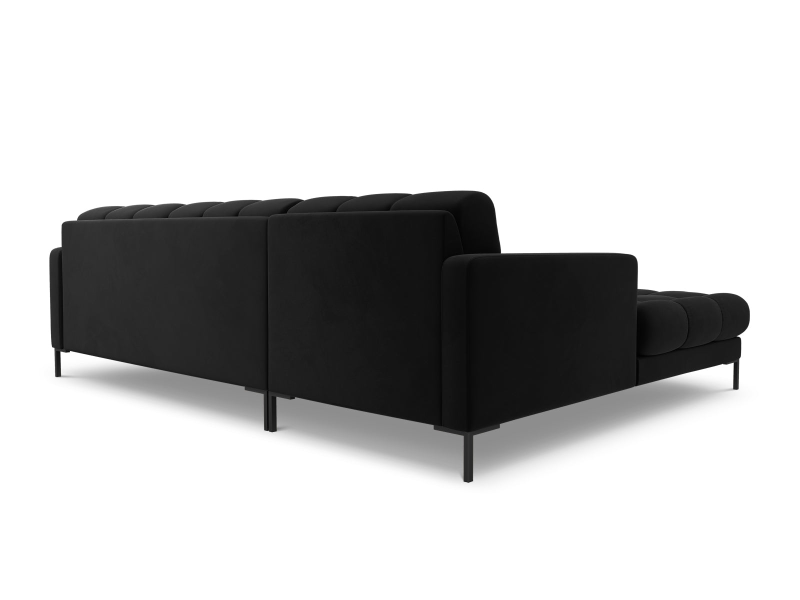5-Sitzer Ecksofa links Bali in Black-Bluvel präsentiert im Onlineshop von KAQTU Design AG. Ecksofa links ist von Cosmopolitan Design