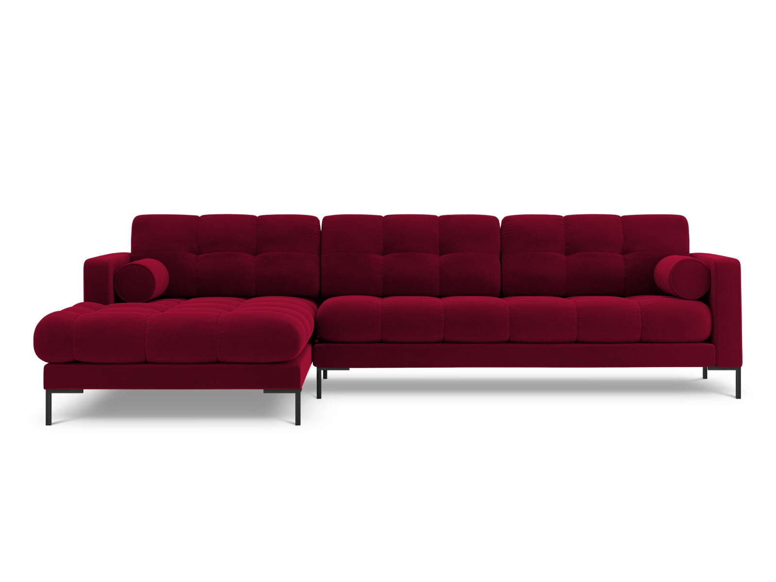 5-Sitzer Ecksofa links Bali in Red-Bluvel präsentiert im Onlineshop von KAQTU Design AG. Ecksofa links ist von Cosmopolitan Design