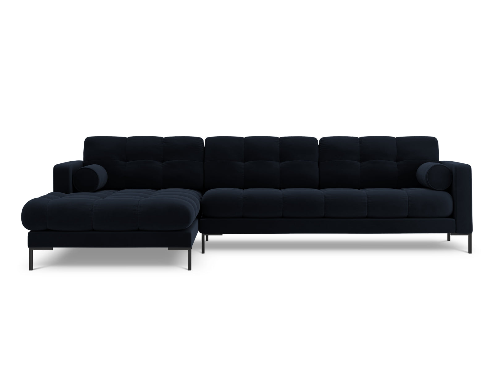 5-Sitzer Ecksofa links Bali in Dark Blue-Bluvel präsentiert im Onlineshop von KAQTU Design AG. Ecksofa links ist von Cosmopolitan Design