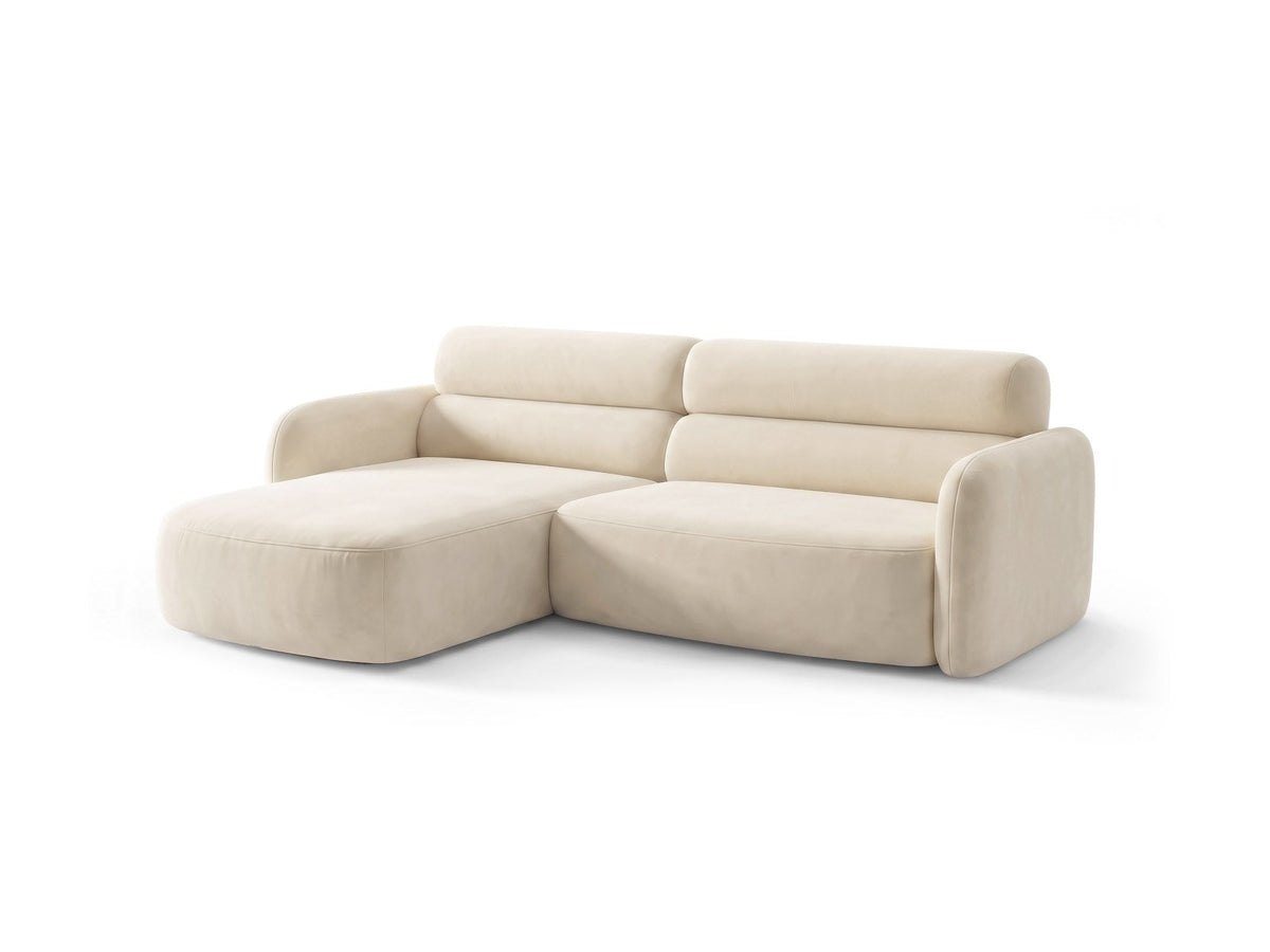 Ecksofa links Malmo von Cosmopolitan Design mit Bluvel-Bezug und flachen schwarzen Beinen