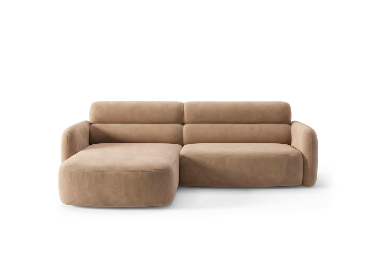 Ecksofa links Malmo von Cosmopolitan Design mit Bluvel-Bezug und flachen schwarzen Beinen