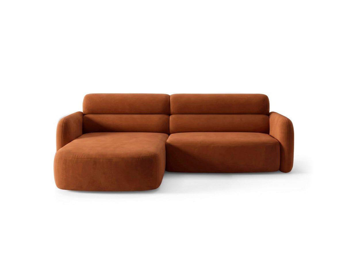 Ecksofa links Malmo von Cosmopolitan Design mit Bluvel-Bezug und flachen schwarzen Beinen