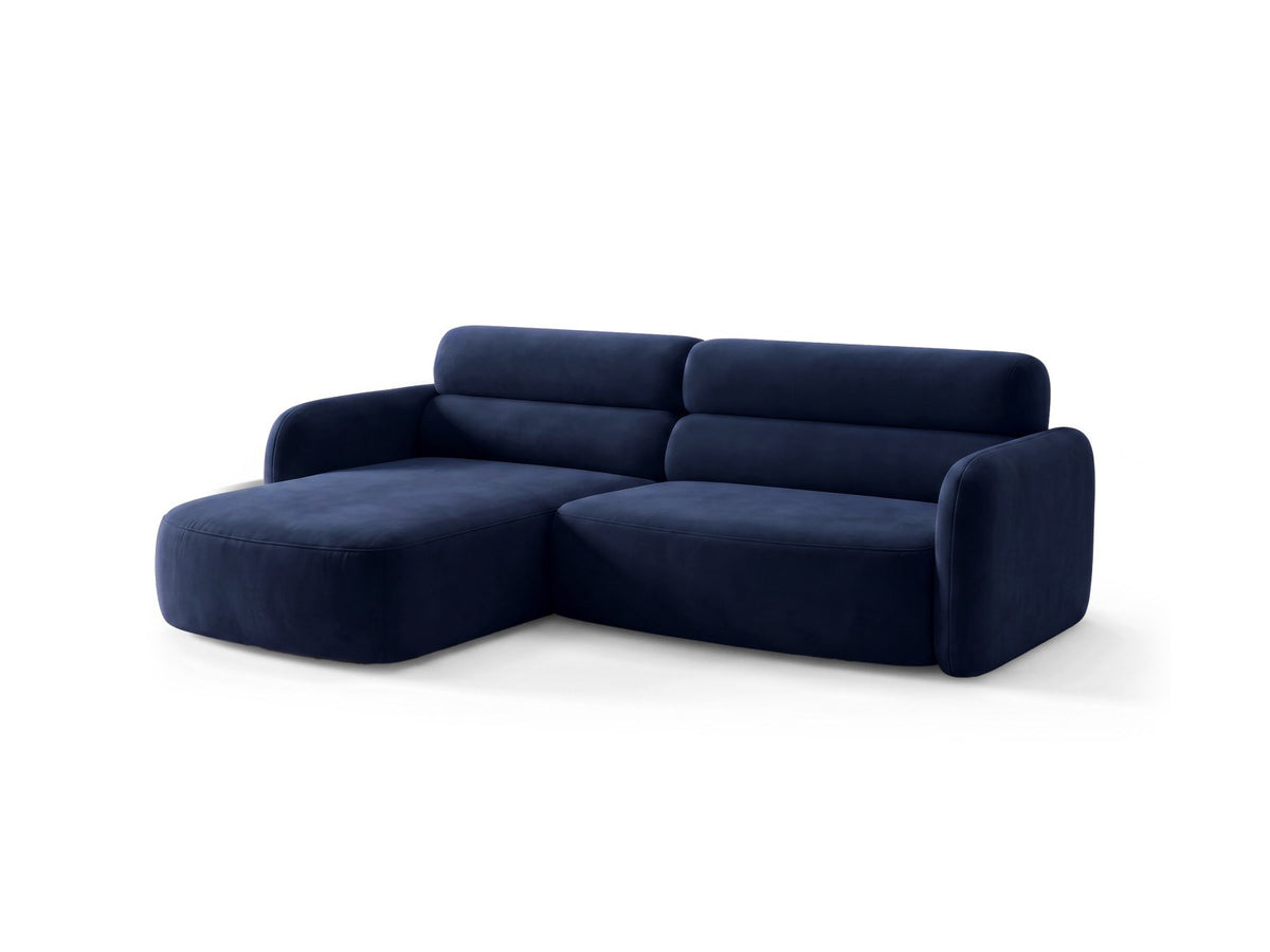 Ecksofa links Malmo von Cosmopolitan Design mit Bluvel-Bezug und flachen schwarzen Beinen