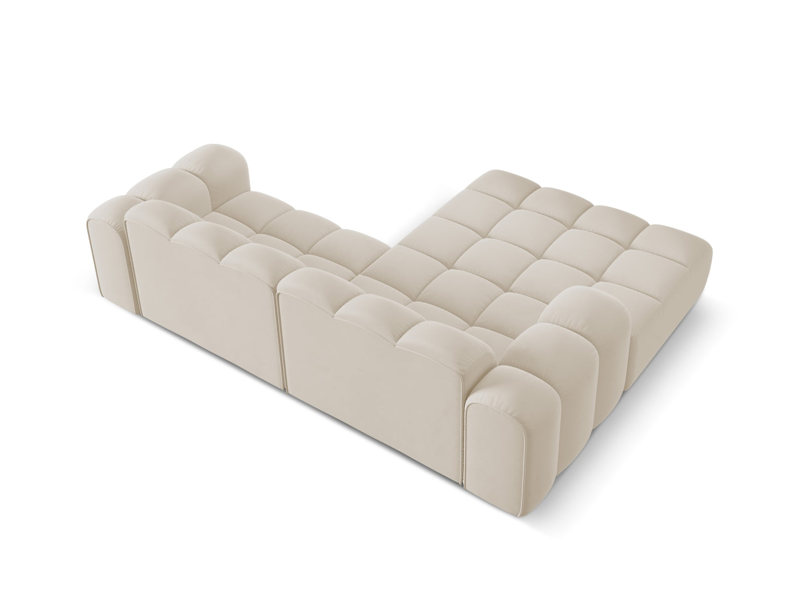 Stilvolles 3-Sitzer Ecksofa Treno in edlem Dunkelbeige, perfekt für zeitgemäße Wohnräume und gemütliche Abende.