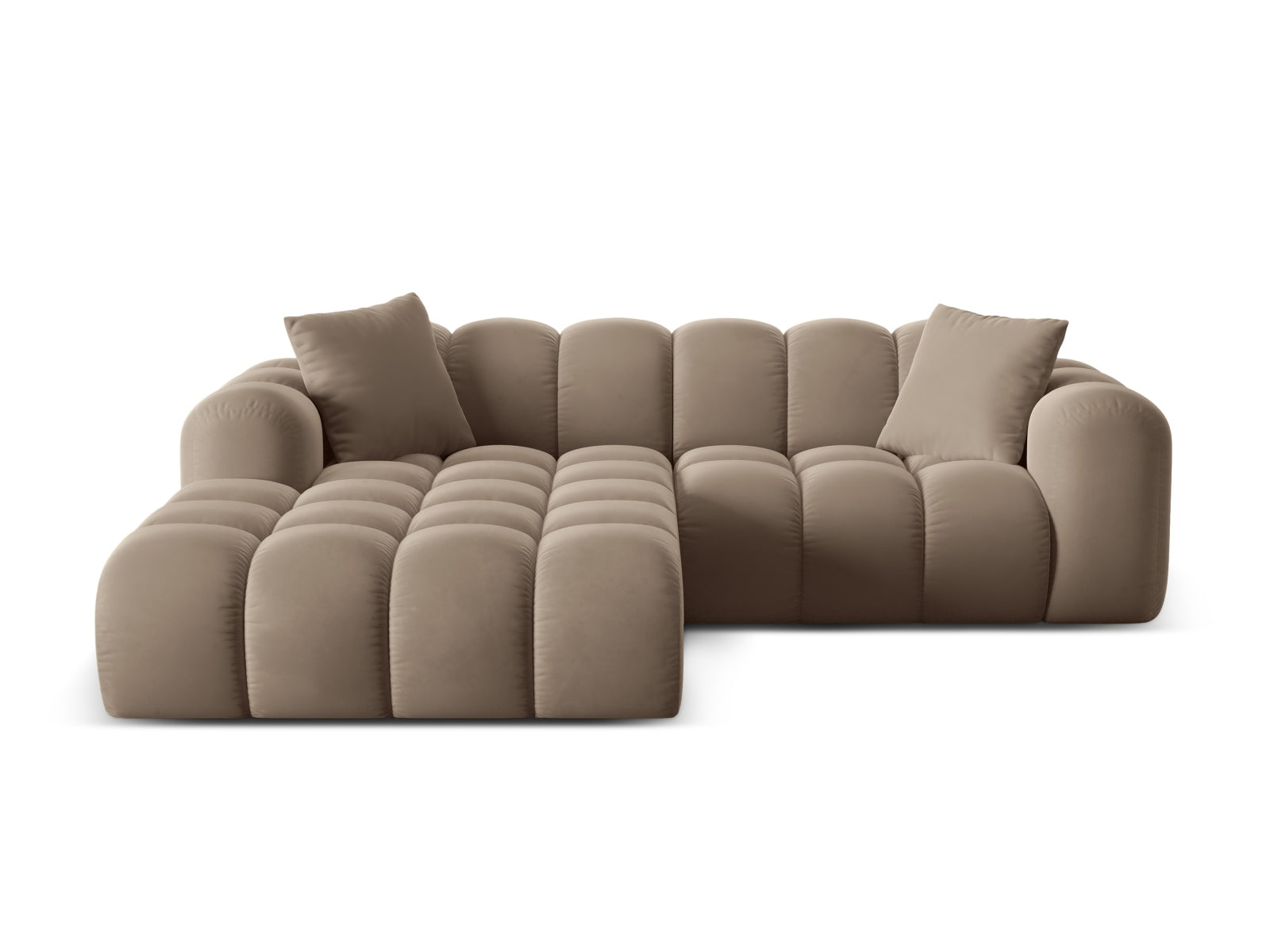 3-Sitzer Ecksofa links Treno in Cappuccino-Bluvel präsentiert im Onlineshop von KAQTU Design AG. Ecksofa links ist von Cosmopolitan Design