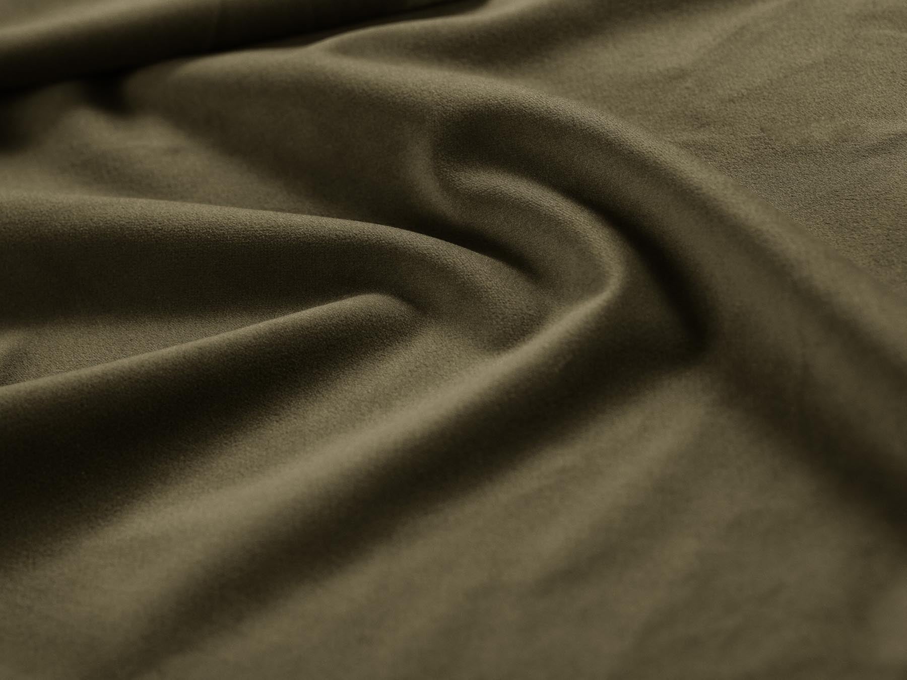 Elegantes 3-Sitzer Ecksofa Treno in trendigem Green-Bluvel, ideal für stilvolle Wohnräume und entspannte Stunden.