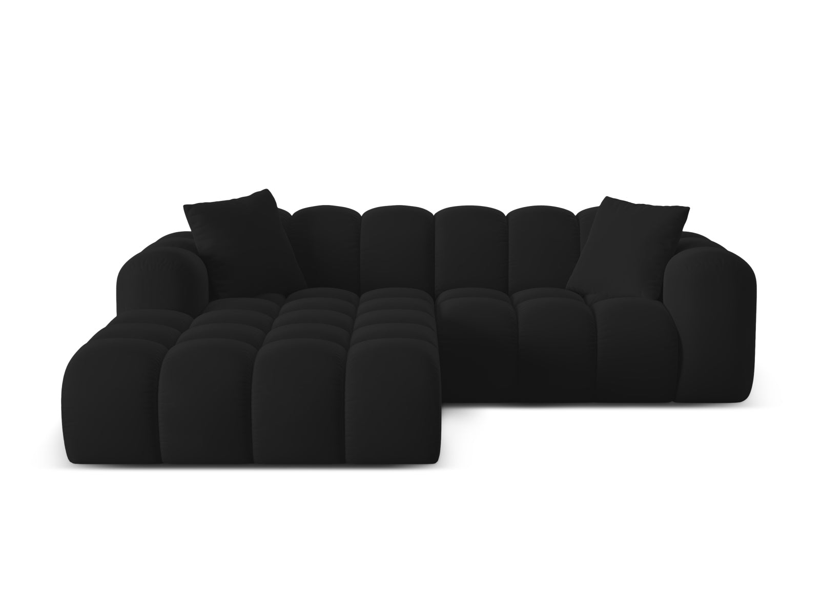3-Sitzer Ecksofa links Treno in Black-Bluvel präsentiert im Onlineshop von KAQTU Design AG. Ecksofa links ist von Cosmopolitan Design