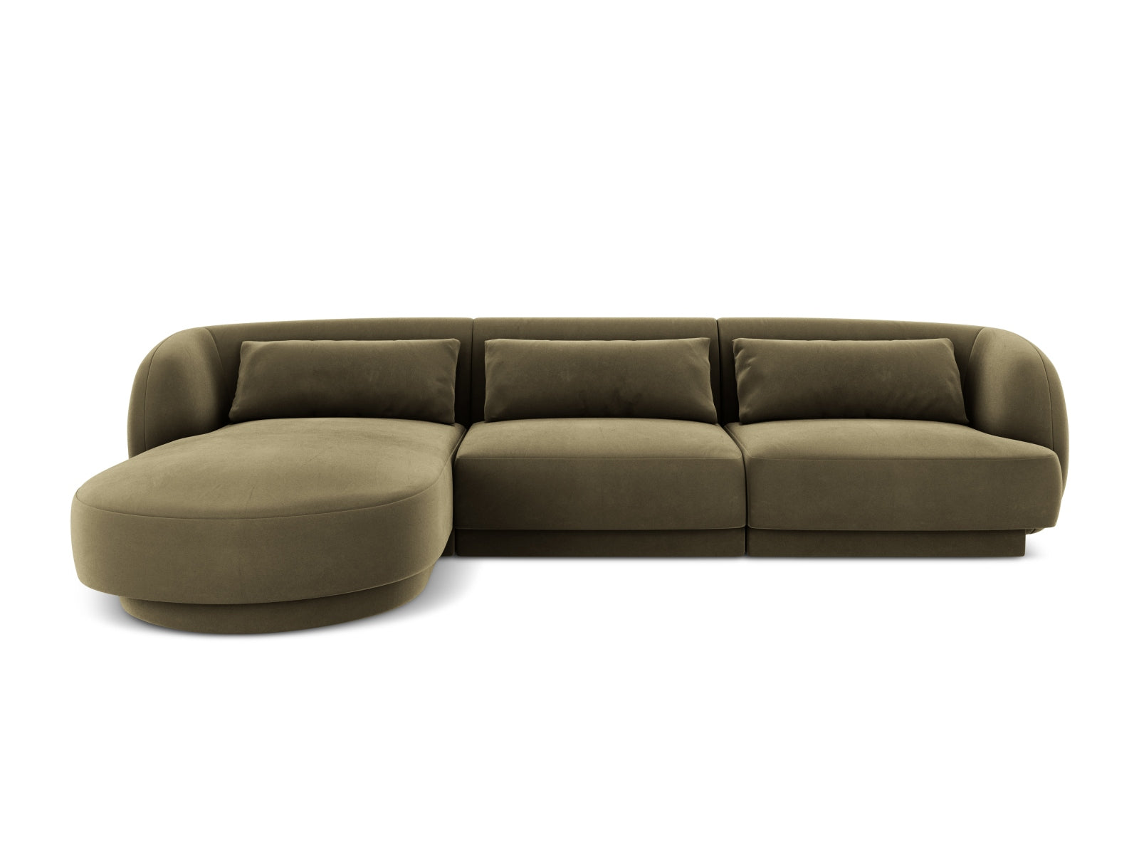 Tulum Velour Ecksofa links 4 Sitzer 156cm in Green-Bluvel präsentiert im Onlineshop von KAQTU Design AG. L-Sofa links ist von Cosmopolitan Design