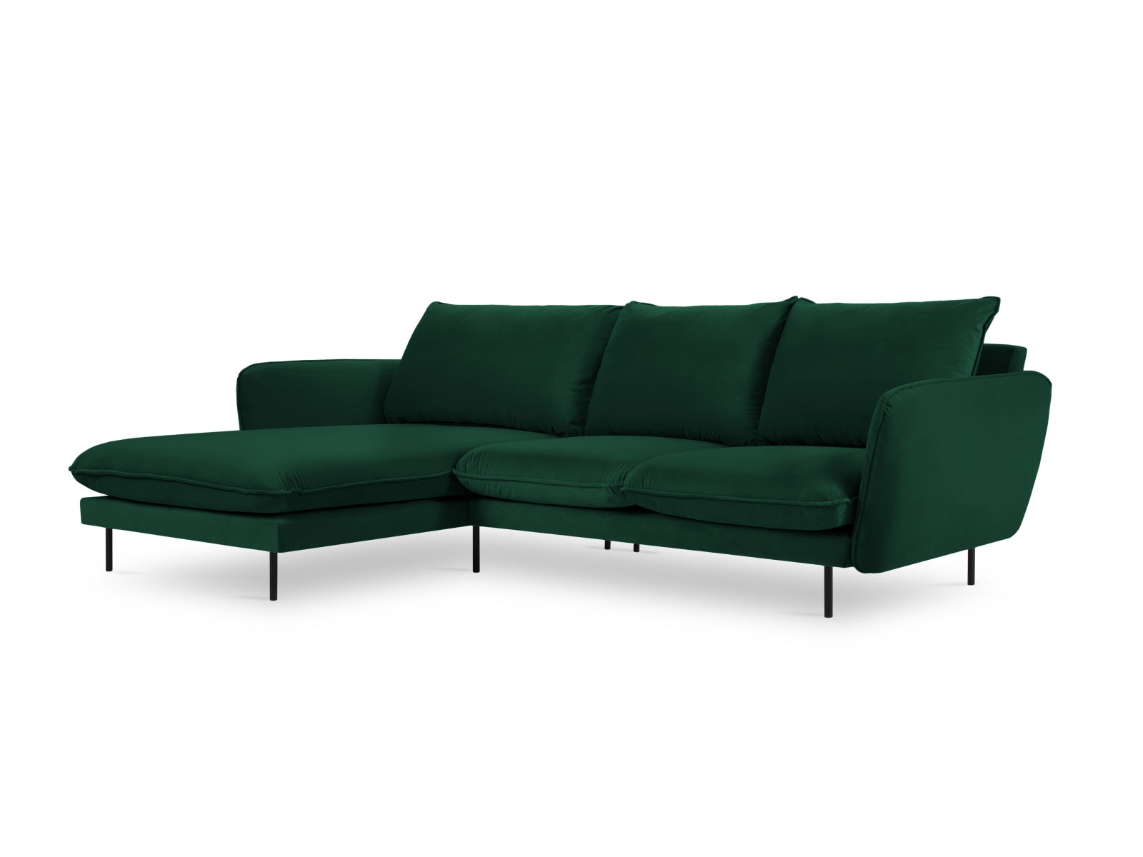 Entdecken Sie das elegante Vienna Velour Ecksofa links 5 Sitzer 170cm von Cosmopolitan Design – stilvoll, komfortabel und perfekt für Ihr Wohnzimmer!