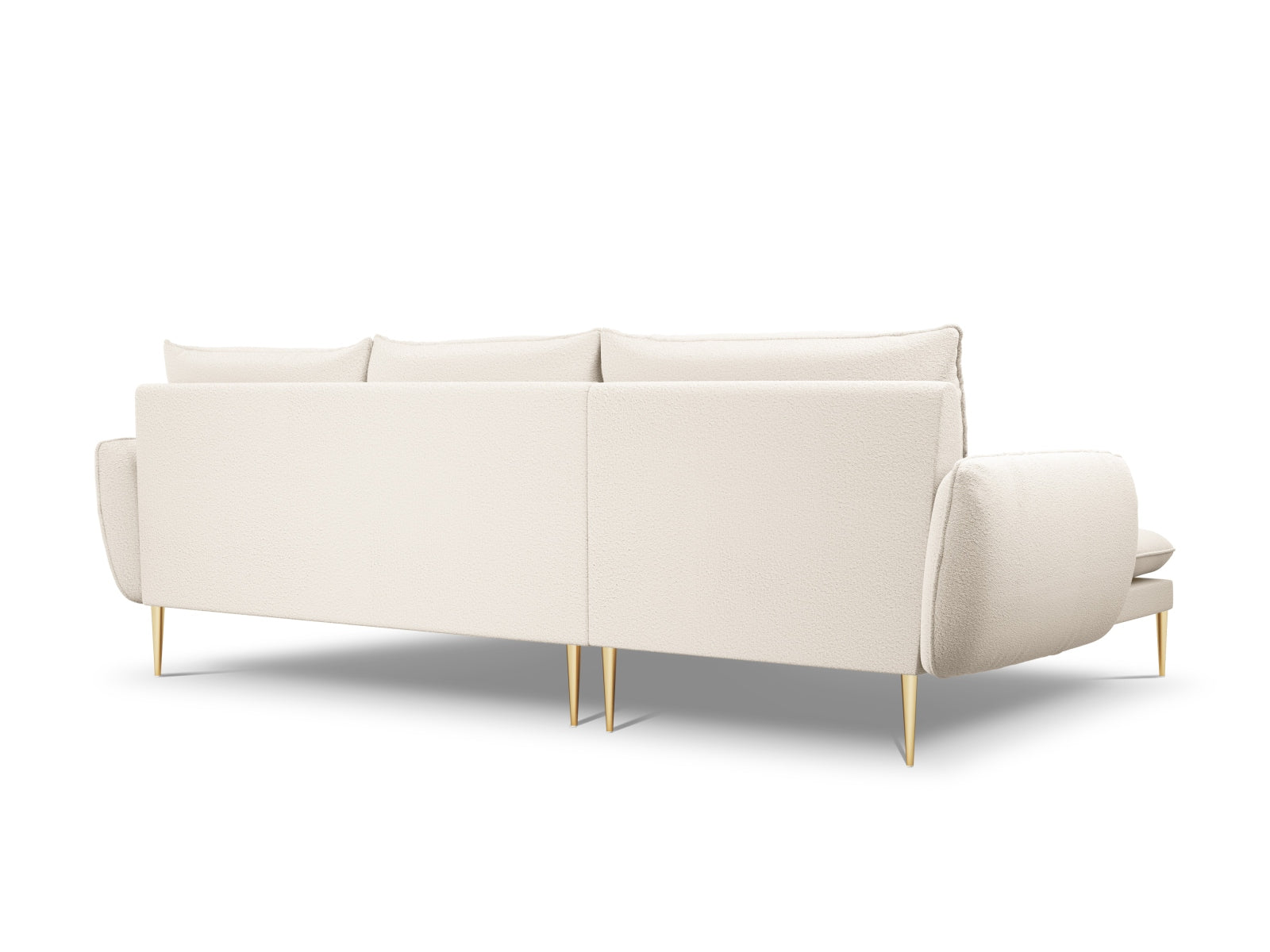 Stilvolles linksseitiges Ecksofa "Vienna" mit 5 Sitzplätzen, 170cm, in luxuriösem Boucle-Stoff und sanften Beigetönen für zeitgemäße Interiors.