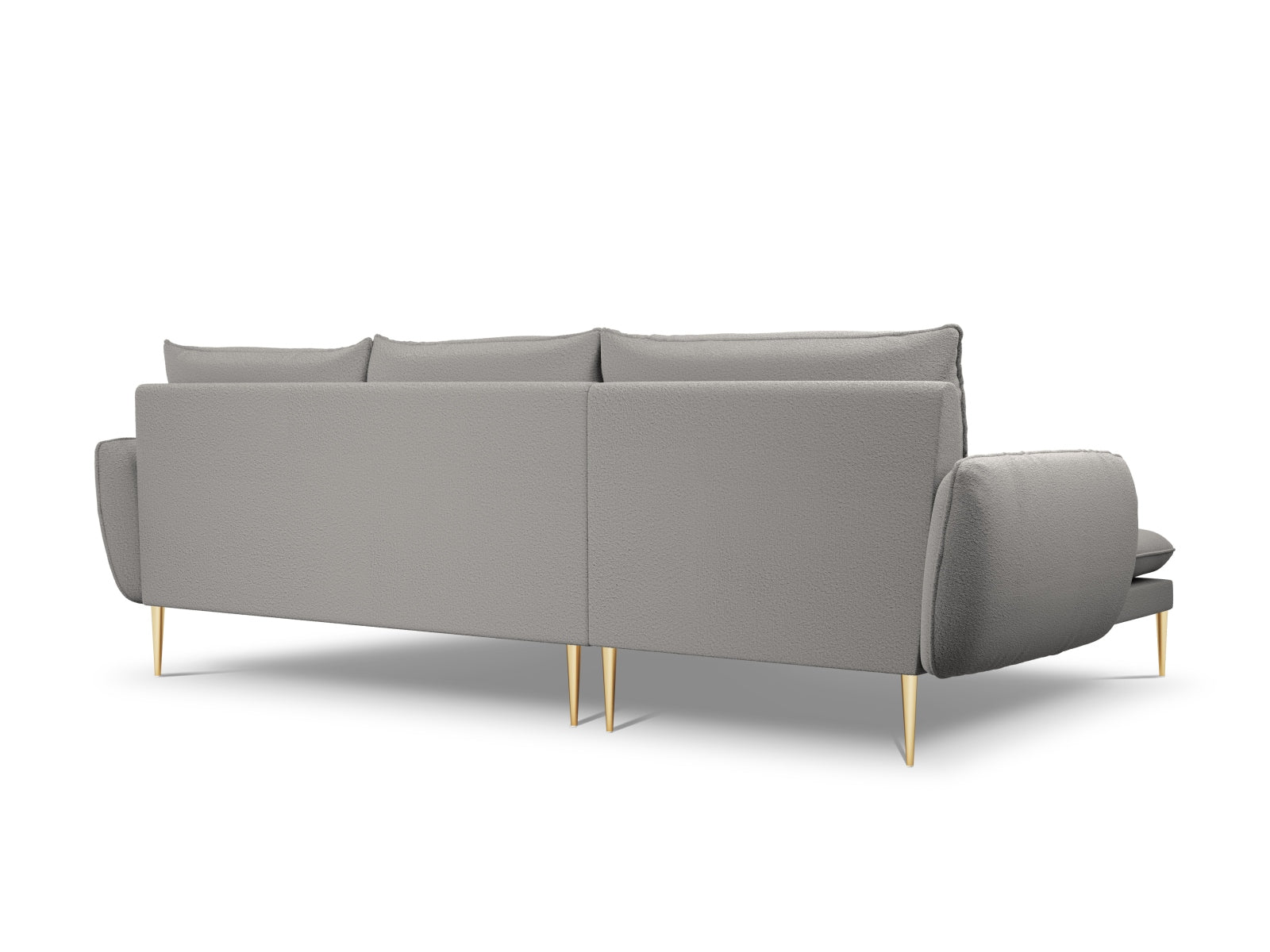 Modernes 5-Sitzer Ecksofa im Boucle-Stil, linksseitig, 170cm, in zeitlosem Grau, perfekt für gemütliche und stilvolle Wohnbereiche.