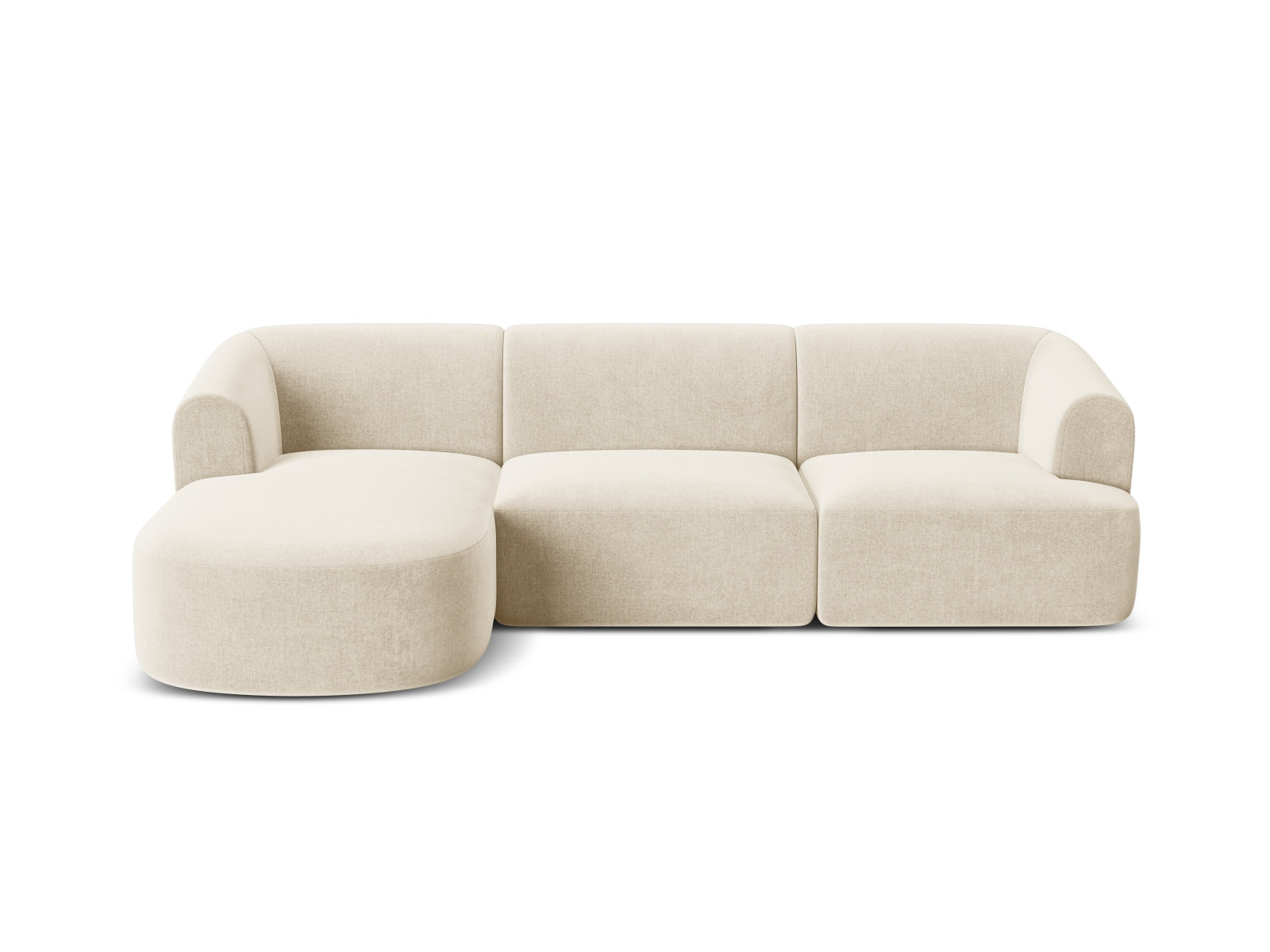 Entdecken Sie das stilvolle Campi Velour Modular Ecksofa links 4 Sitzer von Cosmopolitan Design – perfekt für Ihr modernes Wohnzimmer, flexibel und bequem.