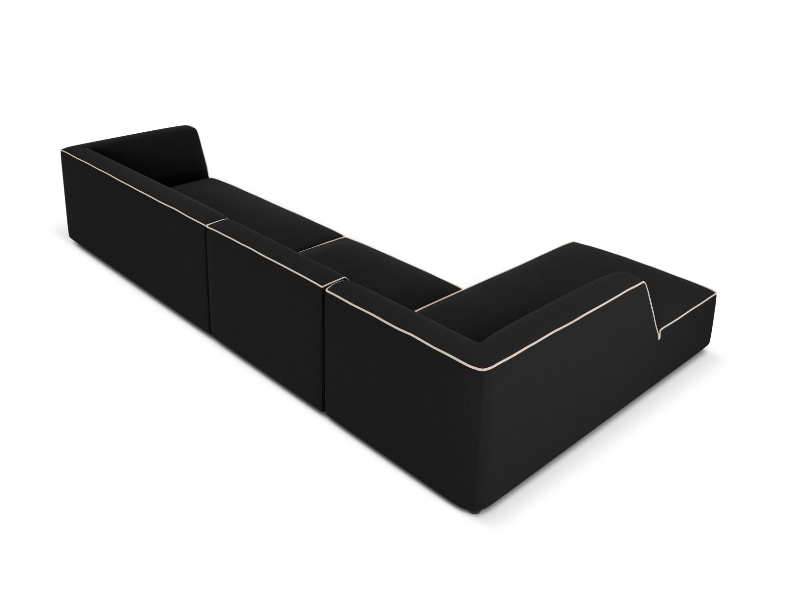 Oslo Modulares Ecksofa links 5 Sitzer in Black, Grey Beige Melange präsentiert im Onlineshop von KAQTU Design AG. Ecksofa links ist von Cosmopolitan Design