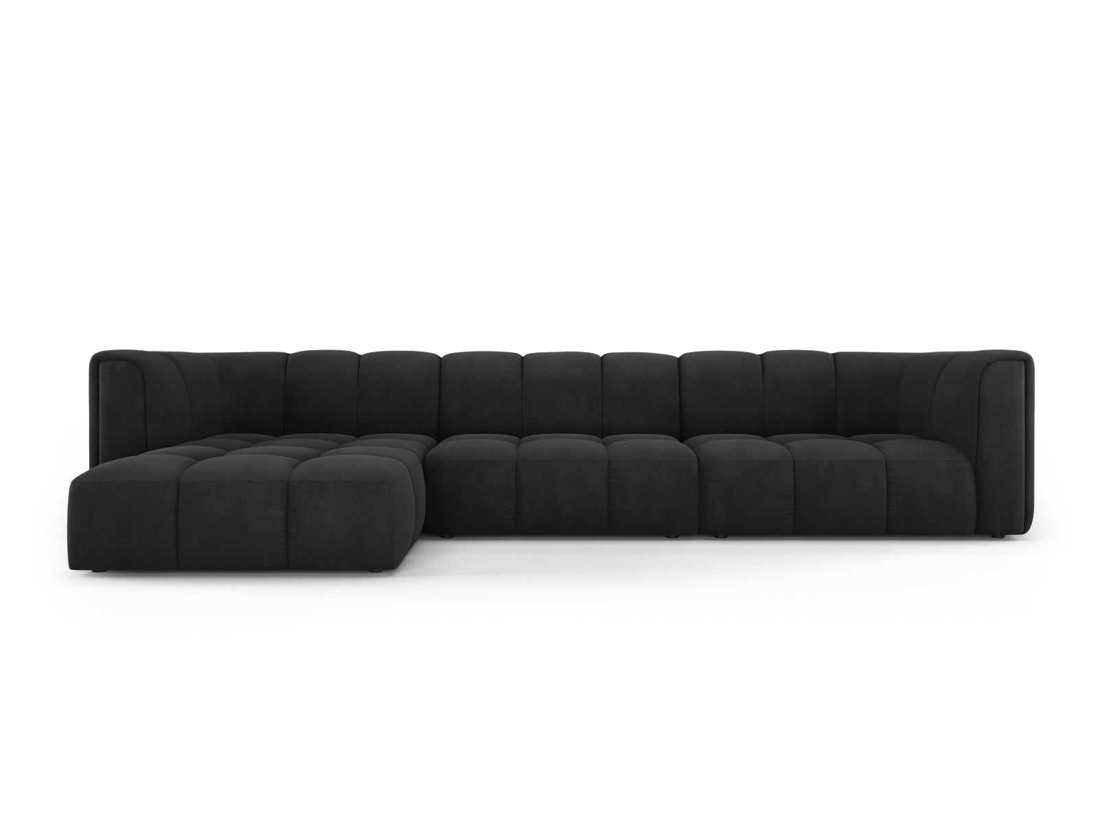 5-Sitzer Ecksofa links modular Moritz in Black-Rebel präsentiert im Onlineshop von KAQTU Design AG. Ecksofa links ist von Cosmopolitan Design