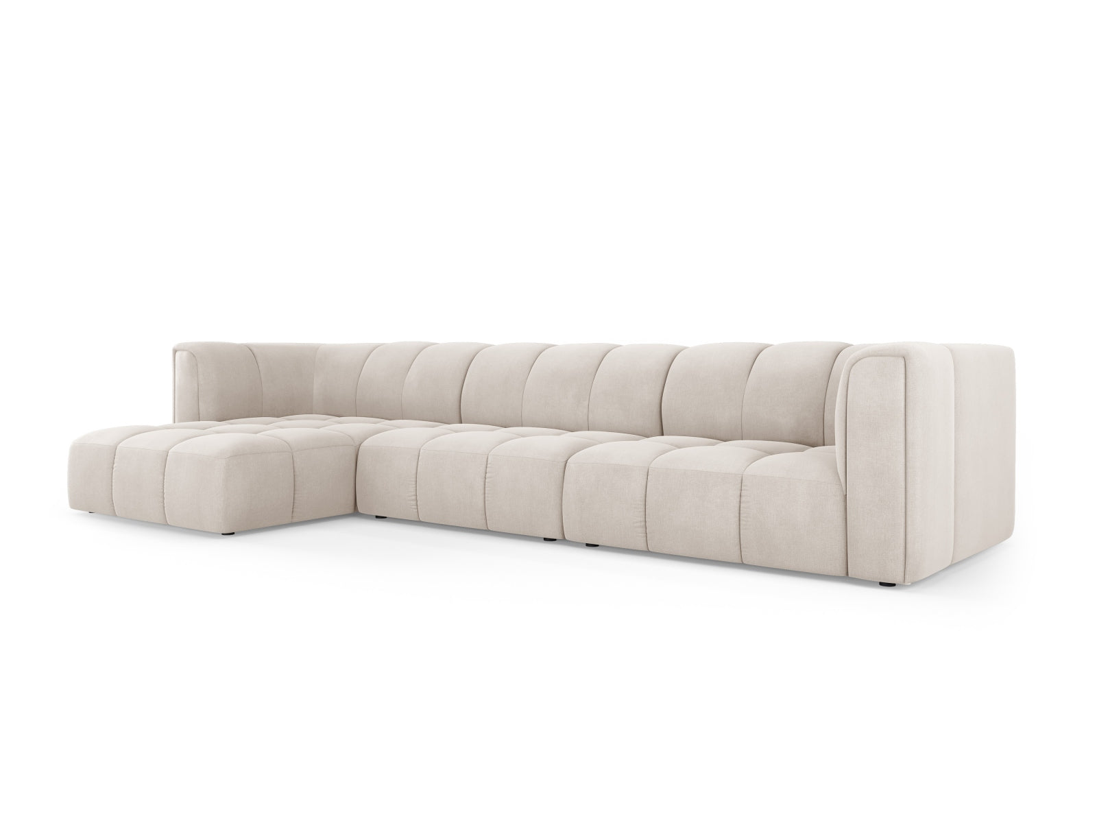 5-Sitzer Ecksofa links modular Moritz in Beige-Rebel präsentiert im Onlineshop von KAQTU Design AG. Ecksofa links ist von Cosmopolitan Design