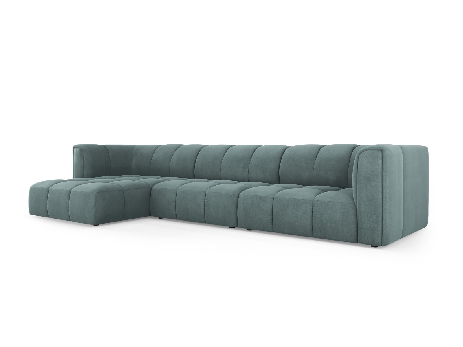 5-Sitzer Ecksofa links modular Moritz in Sea Green-Rebel präsentiert im Onlineshop von KAQTU Design AG. Ecksofa links ist von Cosmopolitan Design