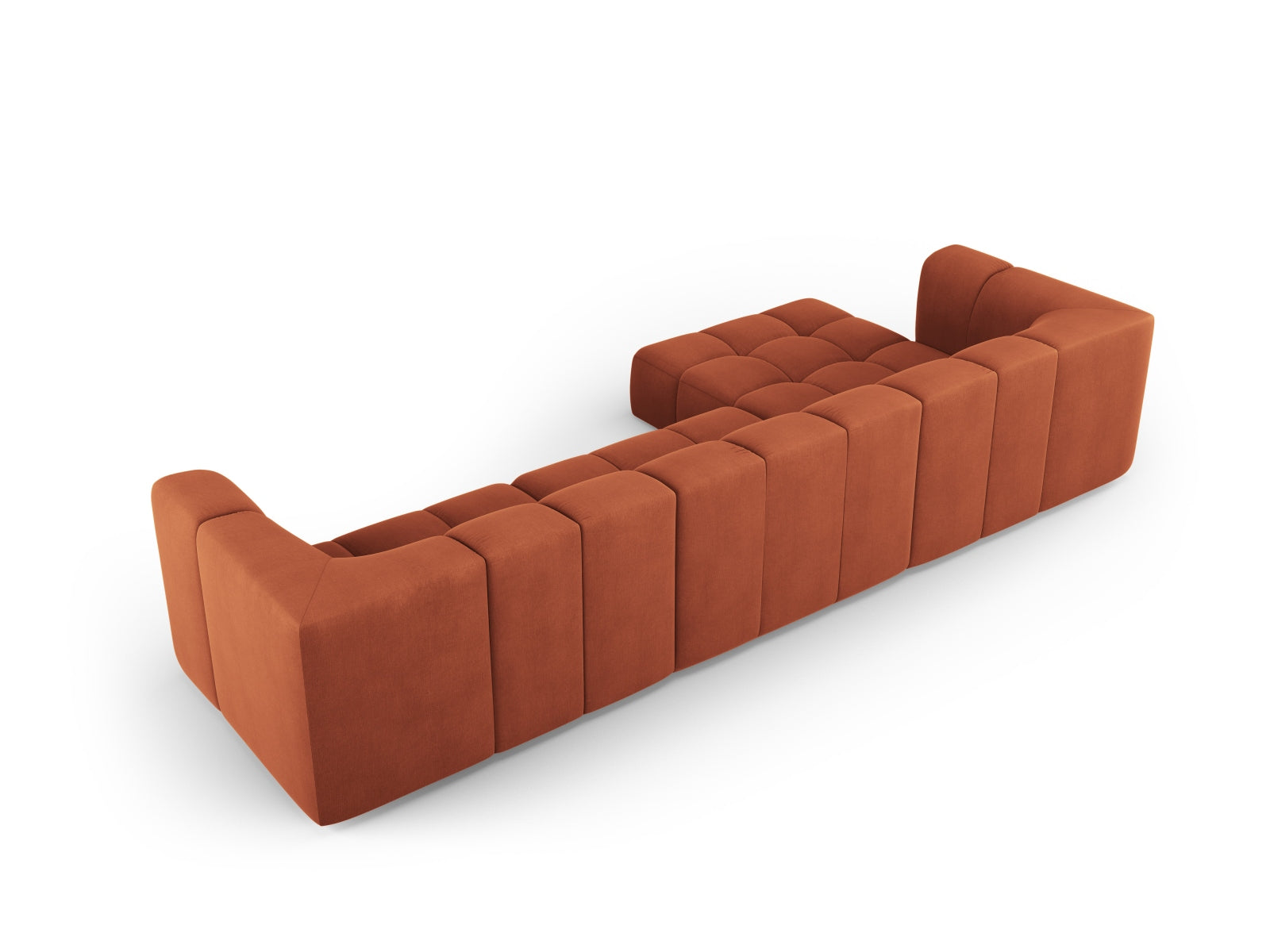 5-Sitzer Ecksofa links modular Moritz in Orange-Rebel präsentiert im Onlineshop von KAQTU Design AG. Ecksofa links ist von Cosmopolitan Design