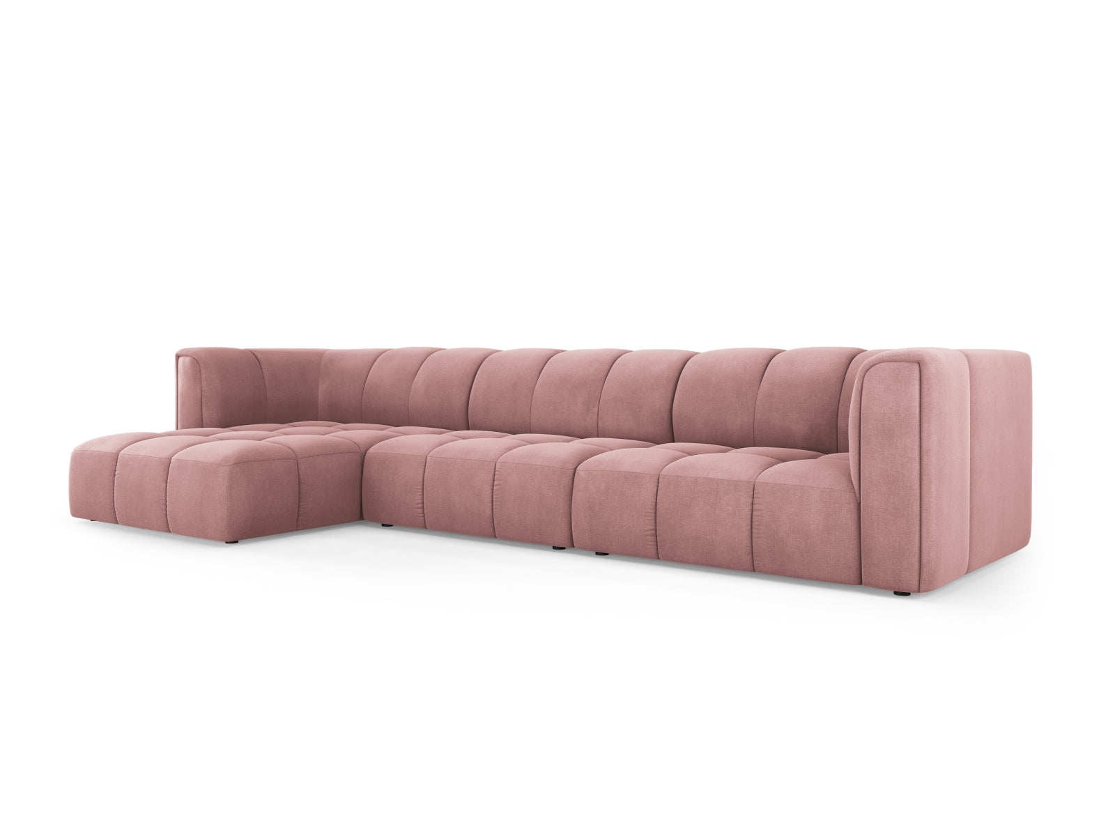 5-Sitzer Ecksofa links modular Moritz in Pink-Rebel präsentiert im Onlineshop von KAQTU Design AG. Ecksofa links ist von Cosmopolitan Design