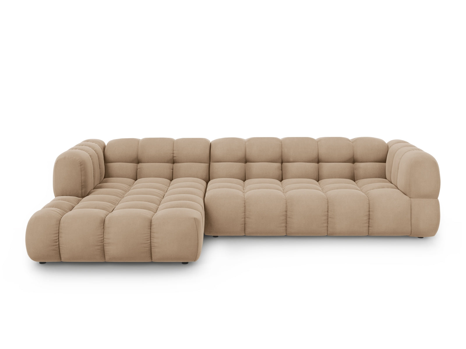 Sky Velour modulares Ecksofa links 4 Sitzer 162cm in Sand präsentiert im Onlineshop von KAQTU Design AG. Ecksofa links ist von Cosmopolitan Design