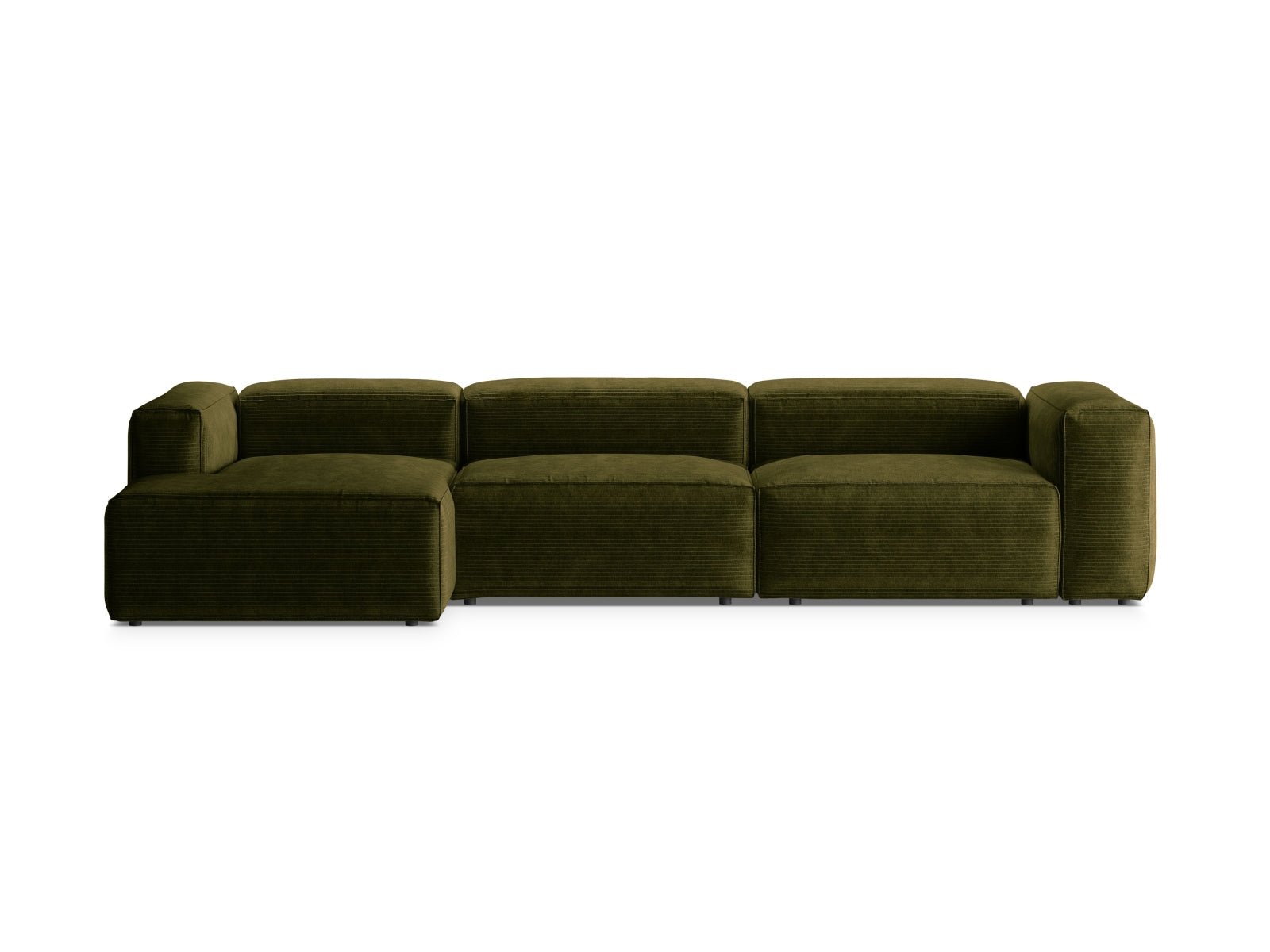 Bergamo Modulares Ecksofa links 4 Sitzer in Green präsentiert im Onlineshop von KAQTU Design AG. Ecksofa links ist von Cosmopolitan Design