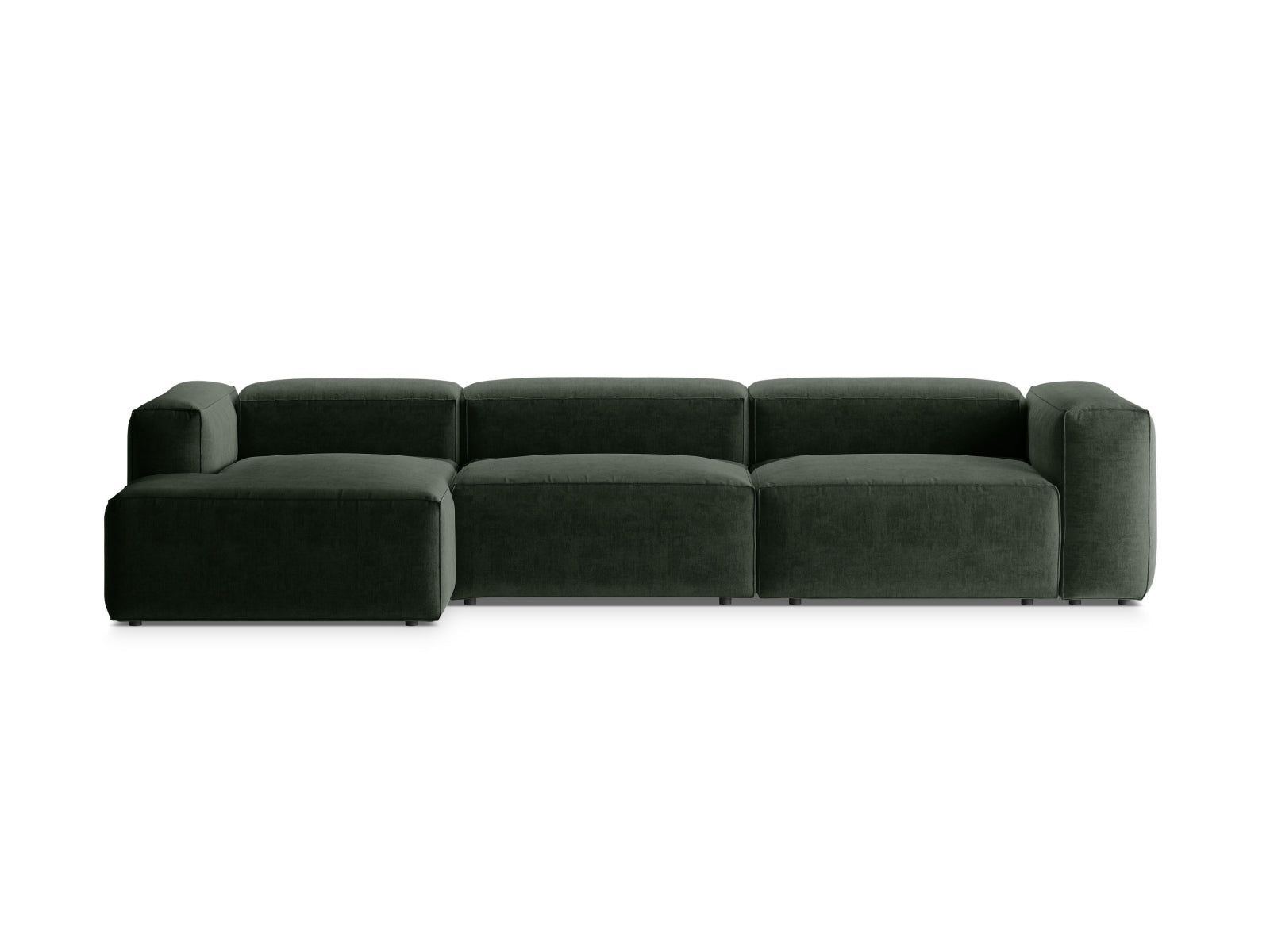 Bergamo Modulares Ecksofa links 4 Sitzer in Moss Green präsentiert im Onlineshop von KAQTU Design AG. Ecksofa links ist von Cosmopolitan Design