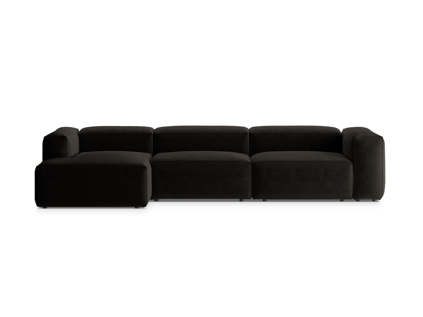 Bergamo Modulares Ecksofa links 4 Sitzer in Black präsentiert im Onlineshop von KAQTU Design AG. Ecksofa links ist von Cosmopolitan Design