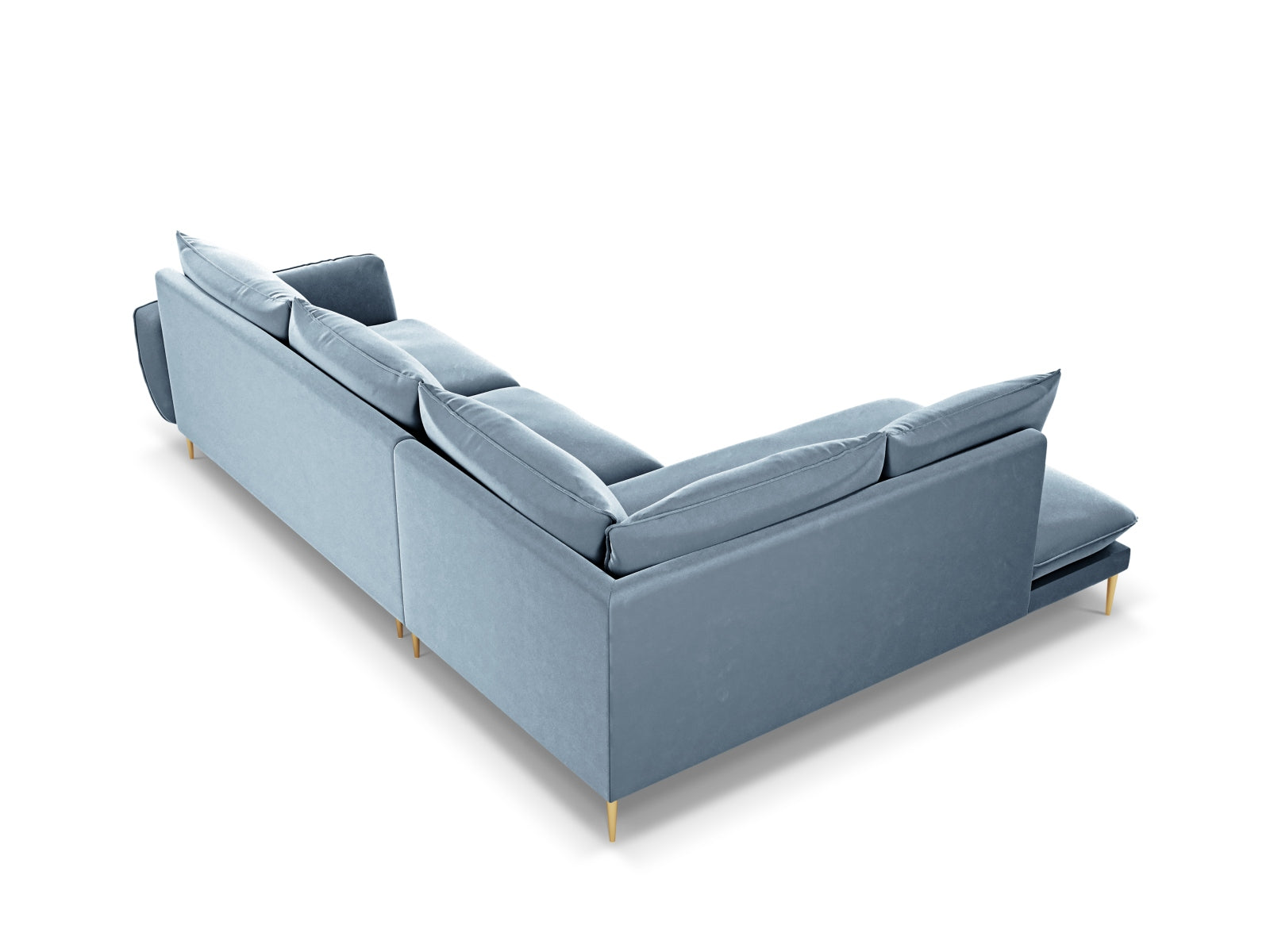 Erleben Sie das Vienna Velour Ecksofa links für 6 Personen. Modernes Design, luxuriöser Velourstoff und optimaler Komfort für gesellige Abende.