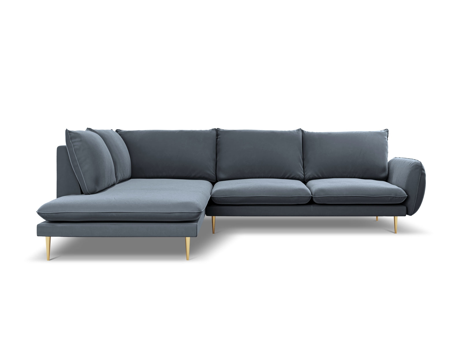Entdecken Sie das stilvolle Vienna Velour Ecksofa links für 6 Personen. Elegantes Design, hoher Komfort und pflegeleichter Velourstoff für Ihr Wohnzimmer.