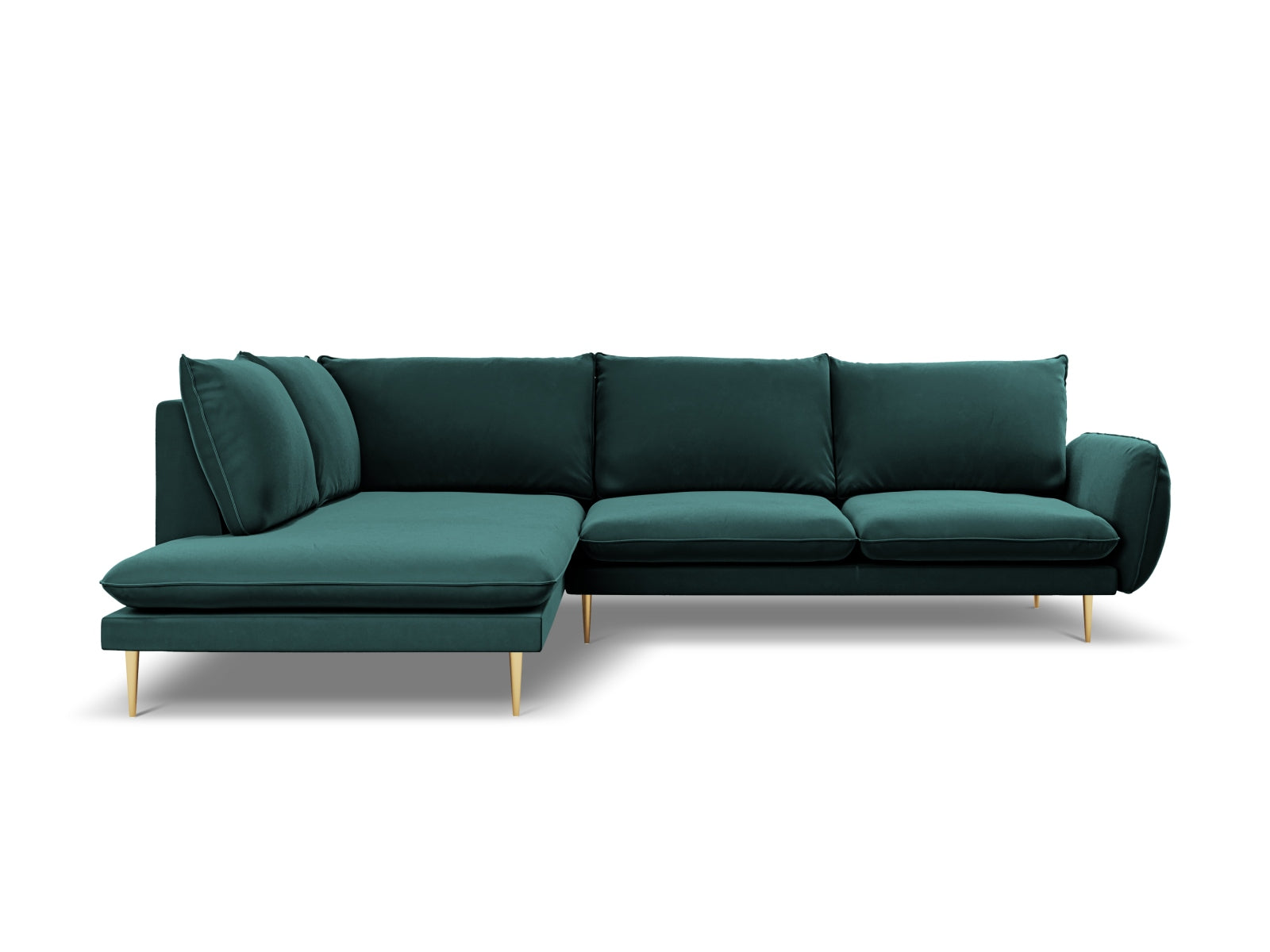 Entdecken Sie das stilvolle Vienna Velour Ecksofa links für 6 Personen. Elegantes Design, hoher Komfort und pflegeleichter Velourstoff für Ihr Wohnzimmer.