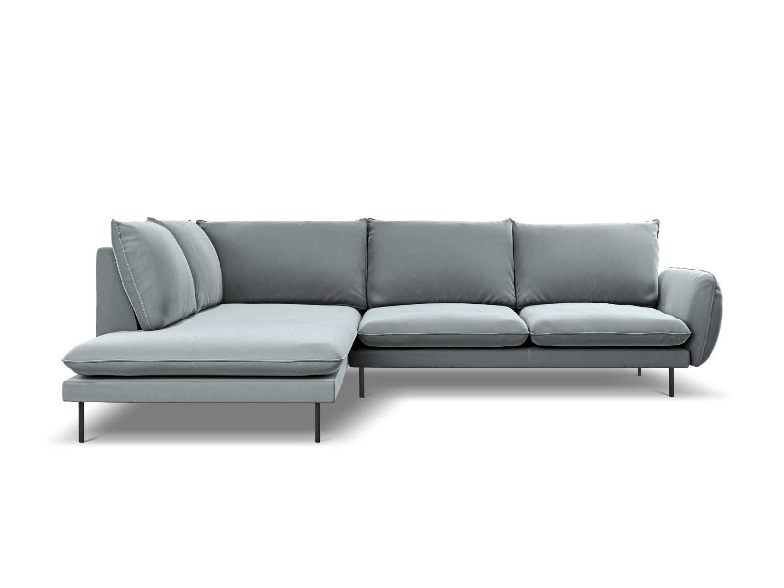 Entdecken Sie das stilvolle Vienna Velour Ecksofa links für 6 Personen. Elegantes Design, hoher Komfort und pflegeleichter Velourstoff für Ihr Zuhause.
