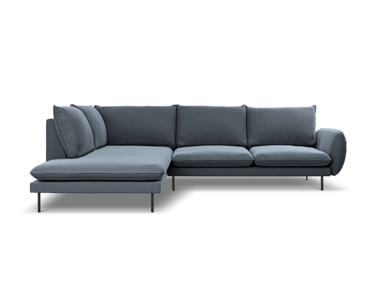 Entdecken Sie das stilvolle Vienna Velour Ecksofa links für 6 Personen. Elegantes Design, hoher Komfort und pflegeleichter Velourstoff für Ihr Wohnzimmer.